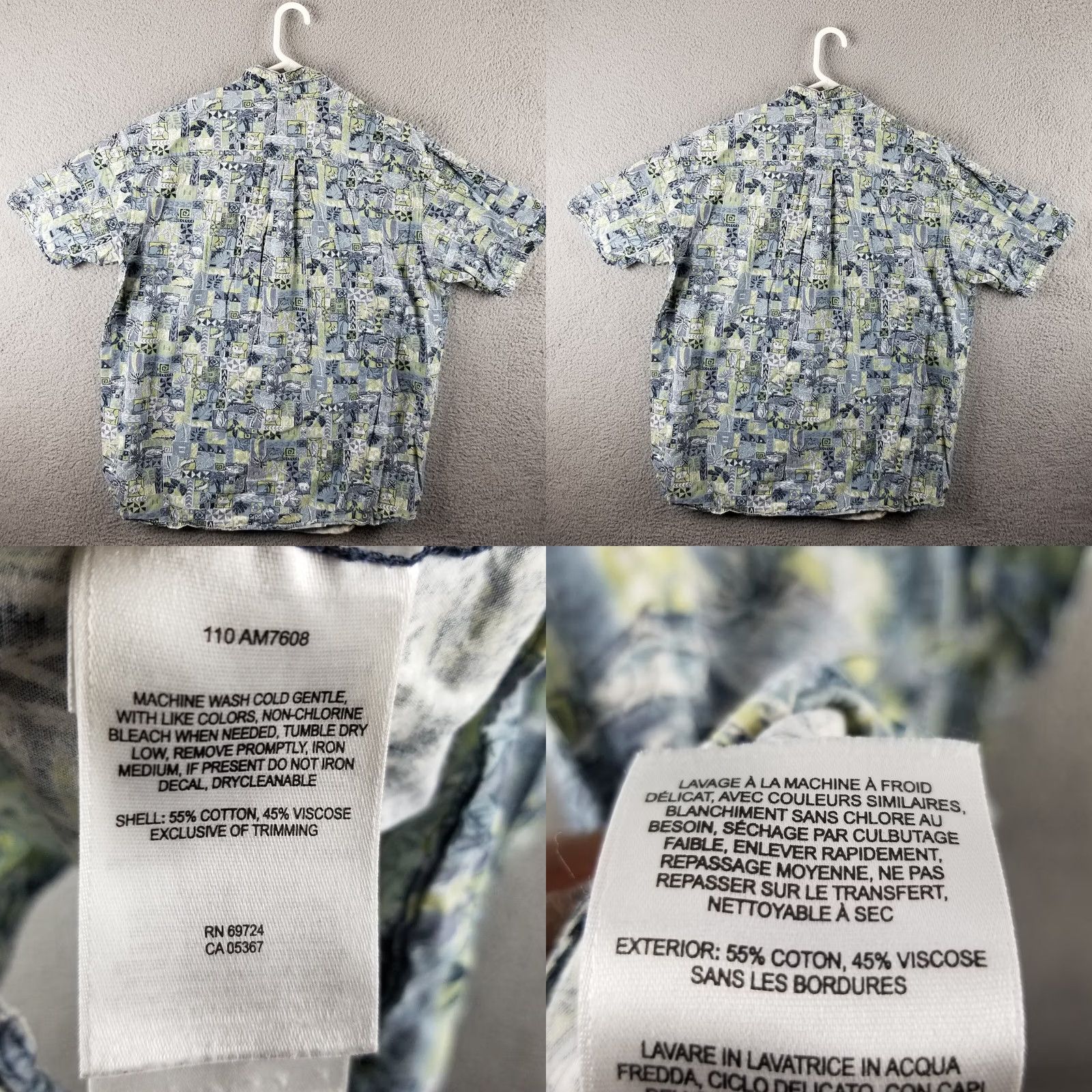 Vintage Columbia Fishing Shirt Men XL All Over Print Tuna Floral Hawaiian Button Up Size US XL / EU 56 / 4 - 8 Thumbnail