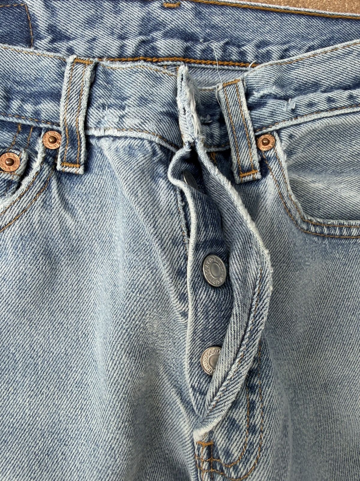 Levi's Vintage Levi’s 501xx Buttonfly Straight Faded Jeans 27x32 Size US 27 - 5 Thumbnail