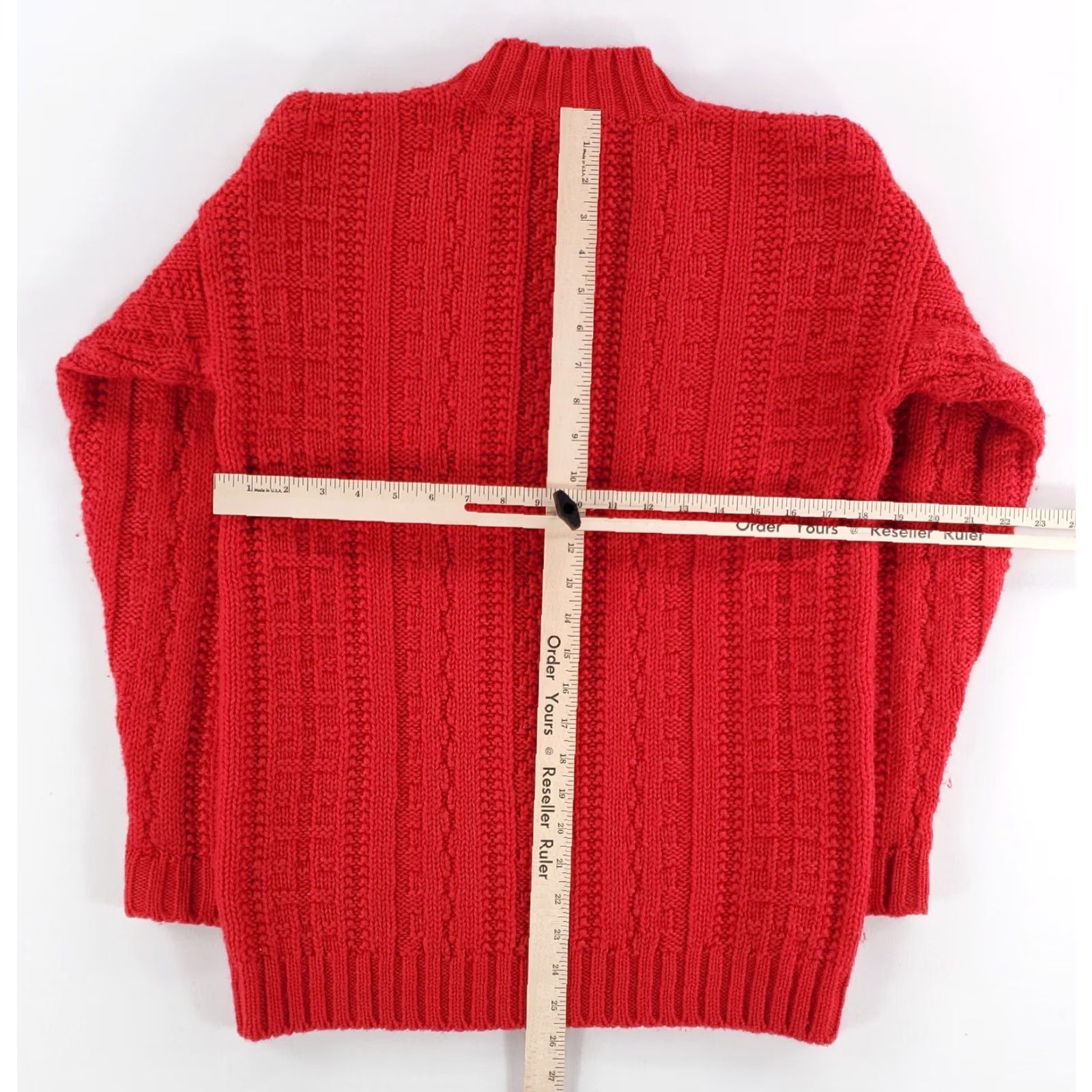 J.Crew VINTAGE J.CREW Sweater Waffle-Knit 100% Wool Red Long Sleeve Mens M Size US M / EU 48-50 / 2 - 4 Thumbnail