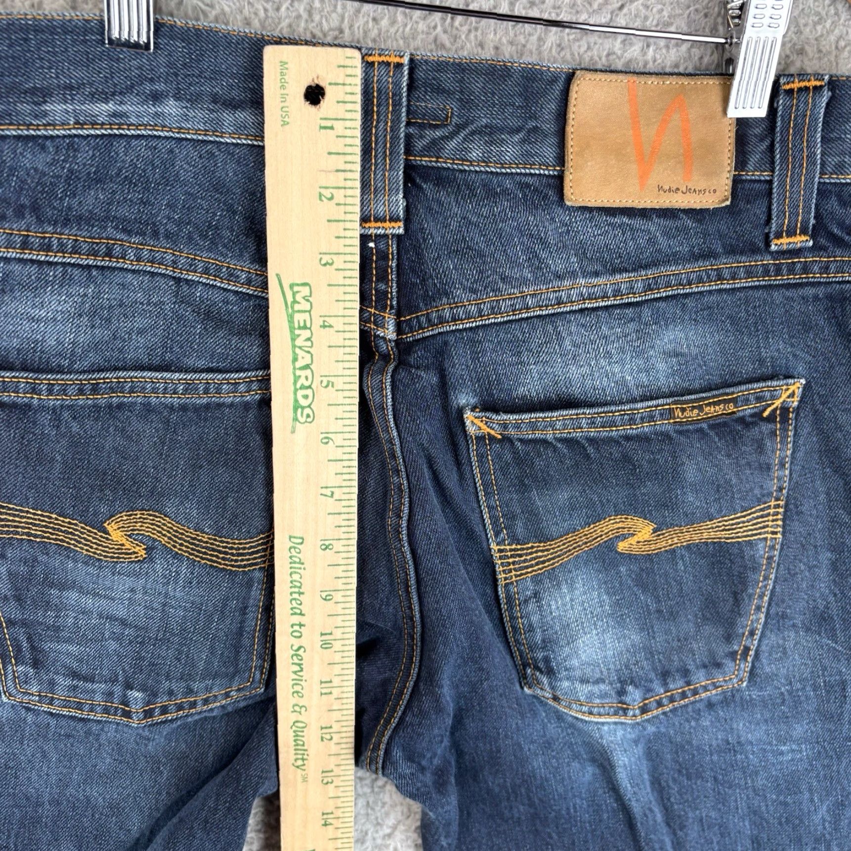 Nudie Jeans Nudie Jeans Grim Tim Jeans 30x32 Slim Straight Raw Denim Blue Button Fly Men Size US 30 / EU 46 - 6 Thumbnail