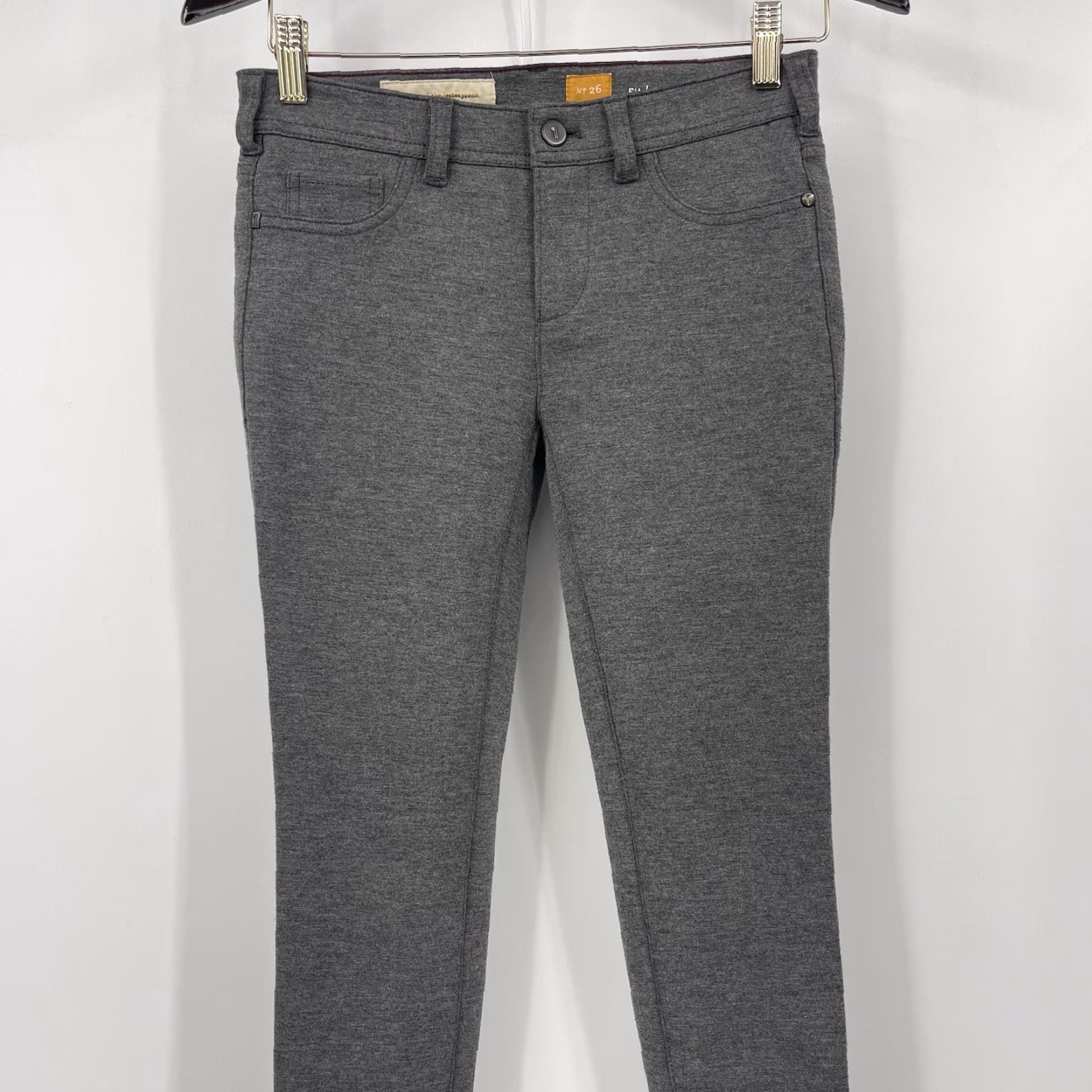 Vintage Pilcro Skinny Stretch Pants Womens 26 Slim Cotton Blend Gray Flat Front Knit Skinny - Pilcro - Pants - Women - 26 - Gray - Stretch - 1990s? Size 26" / US 2 / IT 38 - 4 Thumbnail