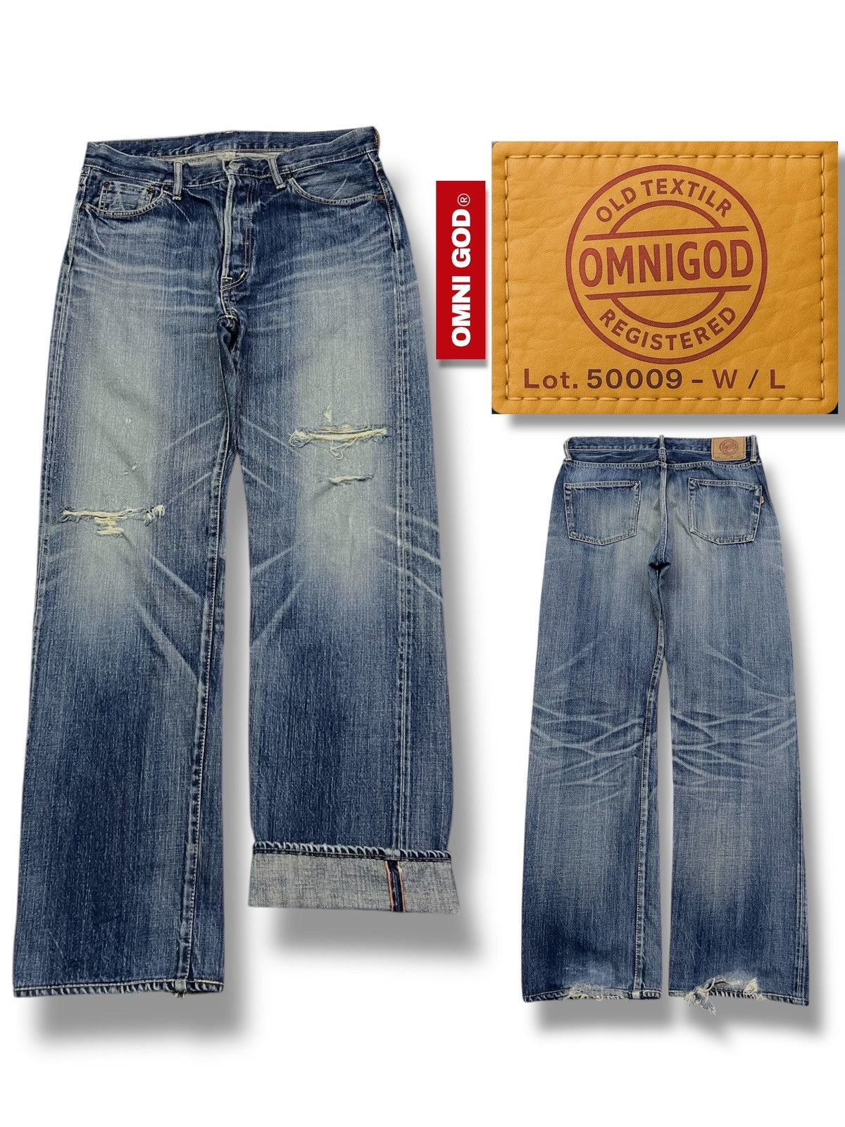 Vintage 00s OMNIGOD JAPAN LOT 50009 Selvedge Japanese Denim