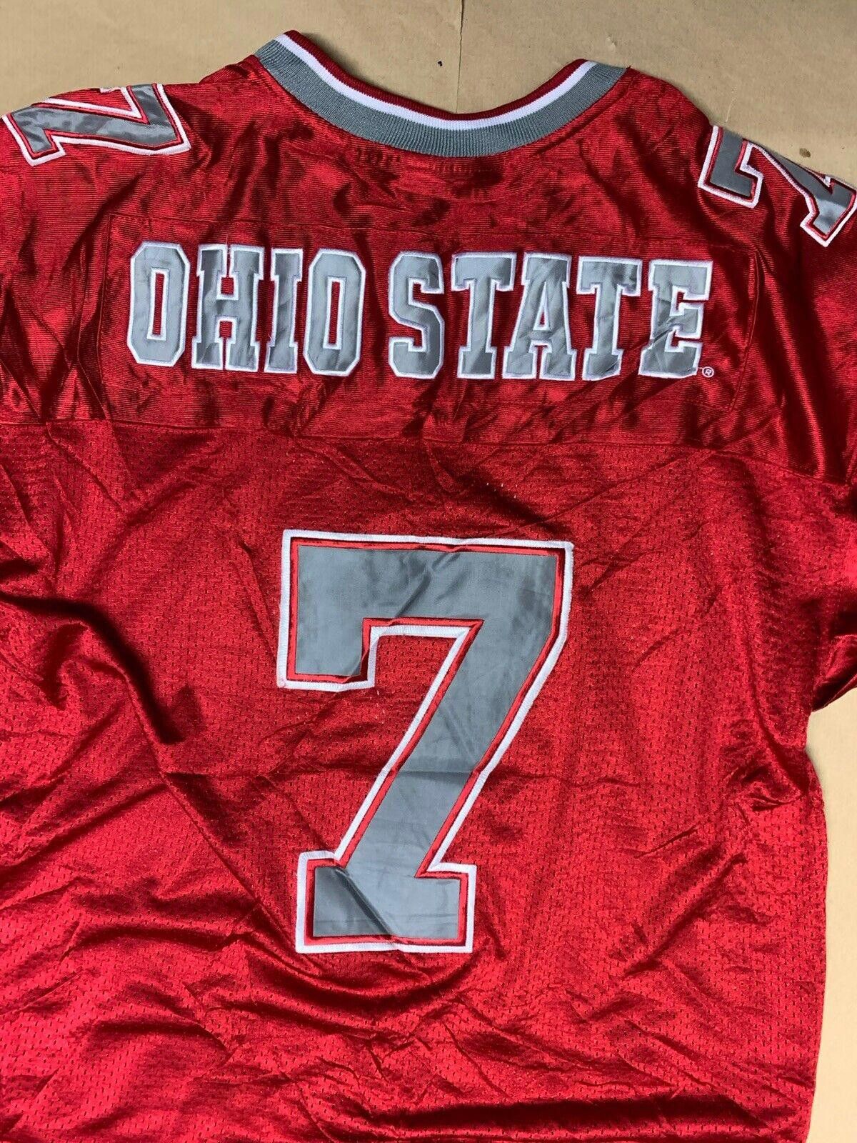 Designer Colosseum Athletics Ohio State #7 Football Red Jersey Size L Size ONE SIZE - 8 Thumbnail
