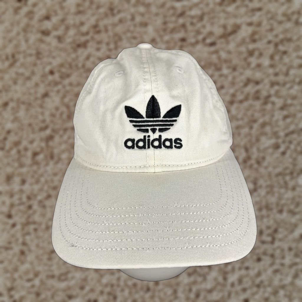 Adidas Adidas Hat Cap Strap Back Womens One Size White Twill 100% Cotton Trefoil Golf Hat, Adjustable, Casual Sports Women’s Cap Size ONE SIZE - 1 Thumbnail