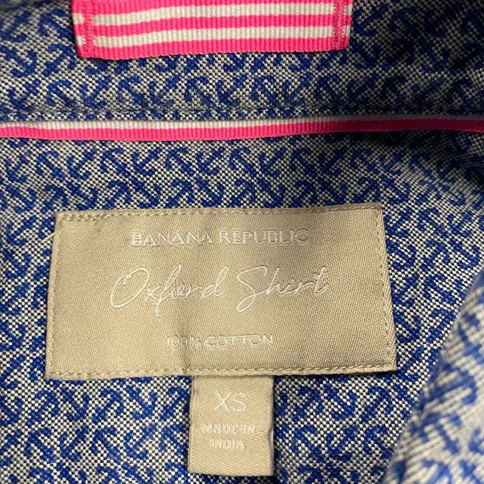 Banana Republic Banana Republic Top Women XS Blue Anchors Oxford Shirt OXBD Size XS / US 0-2 / IT 36-38 - 2 Thumbnail