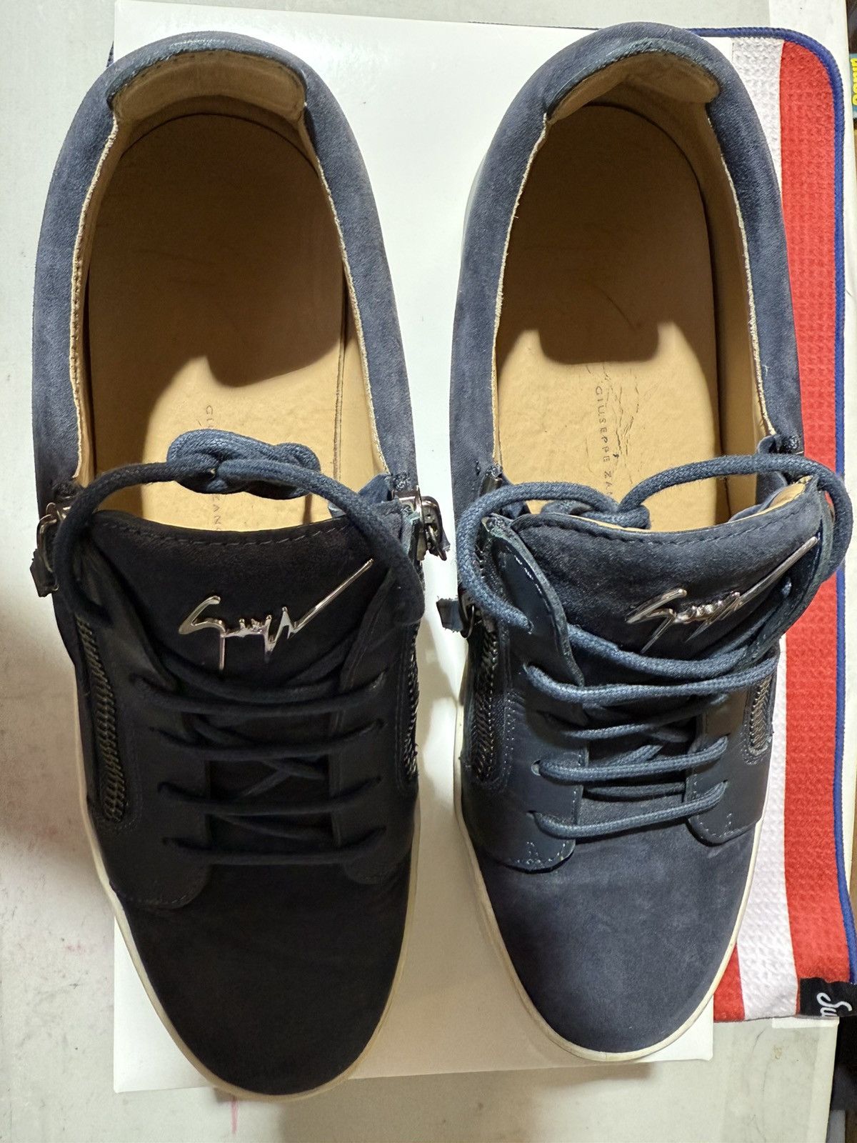 Giuseppe Zanotti Giuseppe Zanotti Men's Blue Leather & Suede Shoes Sz 43 Size US 10 / EU 43 - 5 Thumbnail