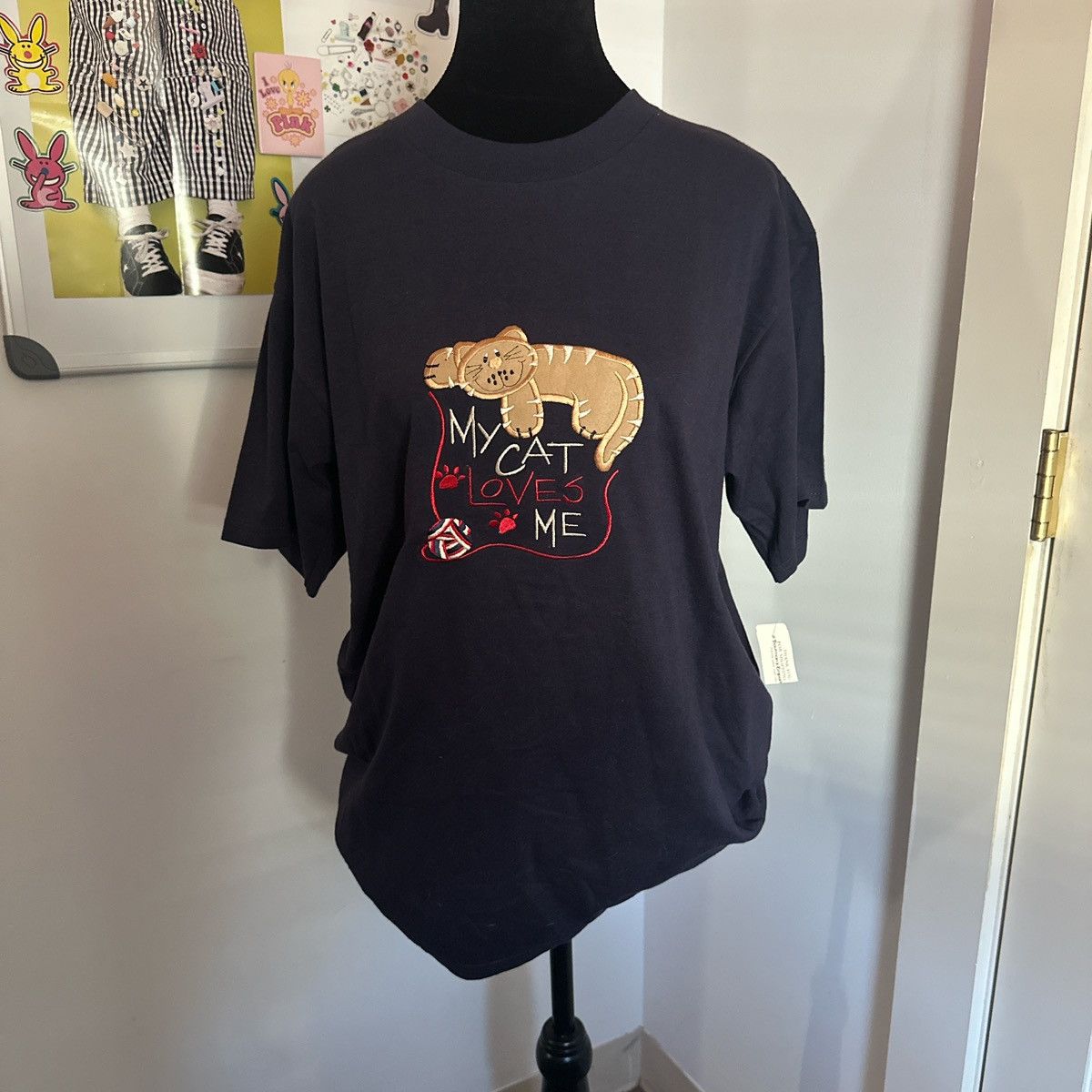 Other vintage 1980s single stitched embroidered cat graphic (L) Size US L / EU 52-54 / 3 - 1 Thumbnail