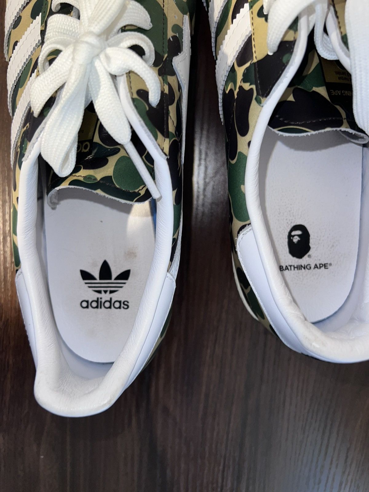 Adidas Camo Bape x Adidas Shell toes Size US 12 / EU 45 - 3 Thumbnail
