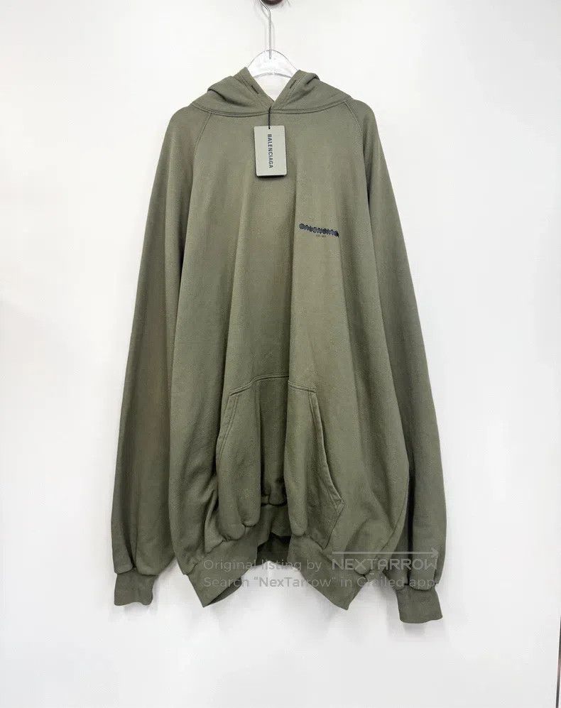 Balenciaga Balenciaga Military green hoodie with printed logo and gra Size US M / EU 48-50 / 2 - 1 Thumbnail