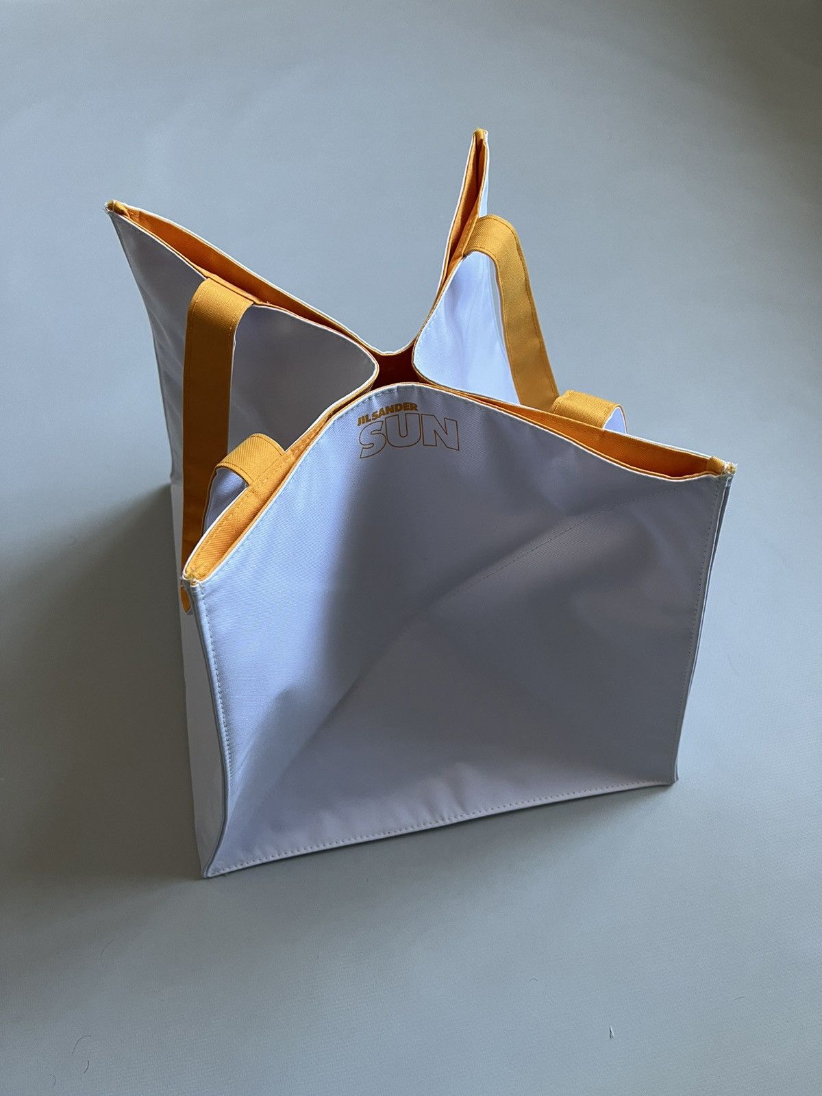 Vintage Jil Sander Sun Two Sided Orange White Tote Bag