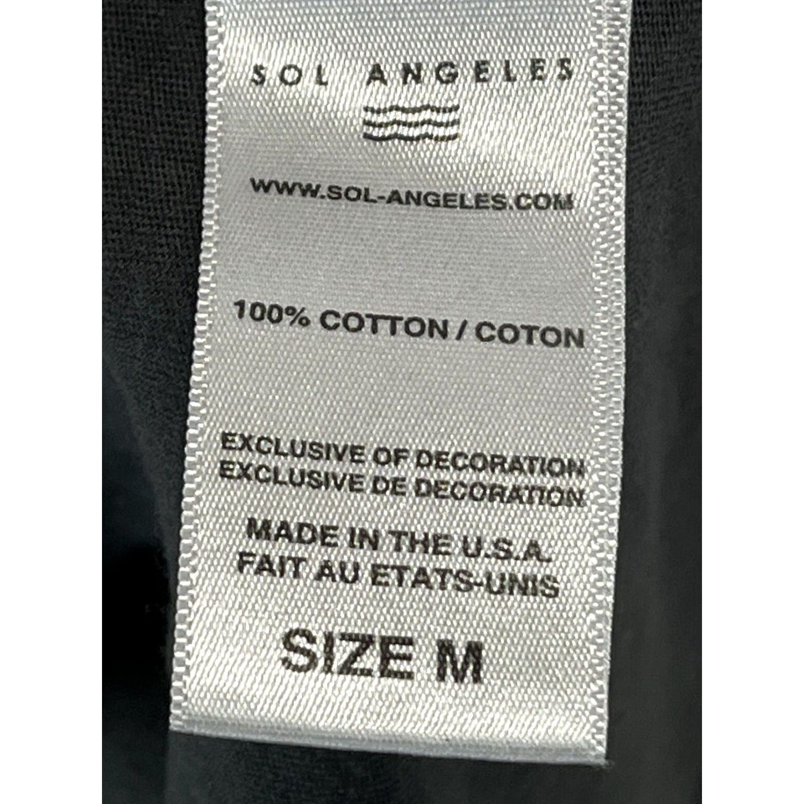 Sol Angeles Anthropologie x Sol Angeles T-Shirt Equal - Black - Short Sleeve - Cotton - Medium - Women Size M / US 6-8 / IT 42-44 - 8 Thumbnail