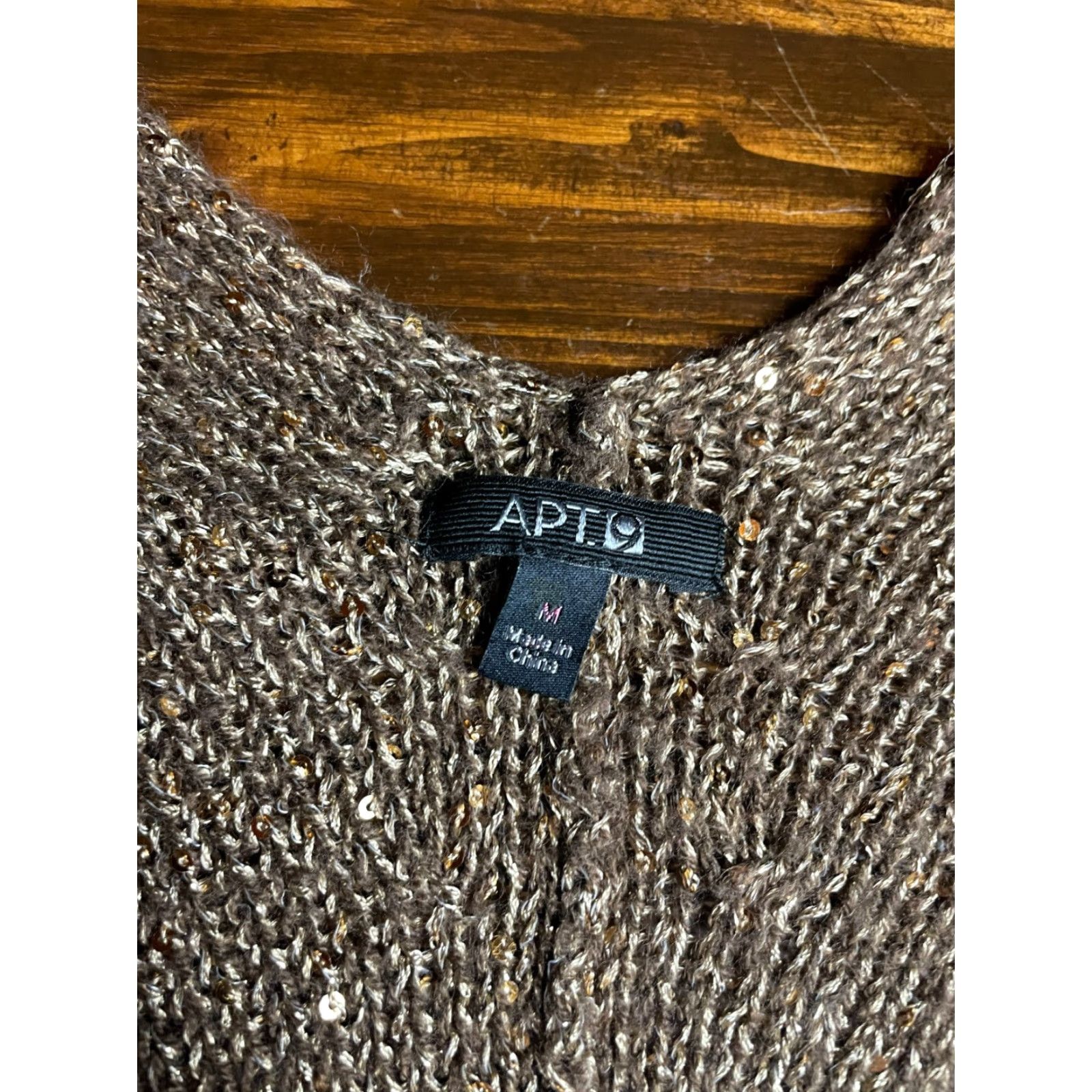 Apt. 9 Apt. 9 Sweater Cardigan Women's M Gold Sequin Open Casual Layering Sweater Womens Size M / US 6-8 / IT 42-44 - 6 Thumbnail