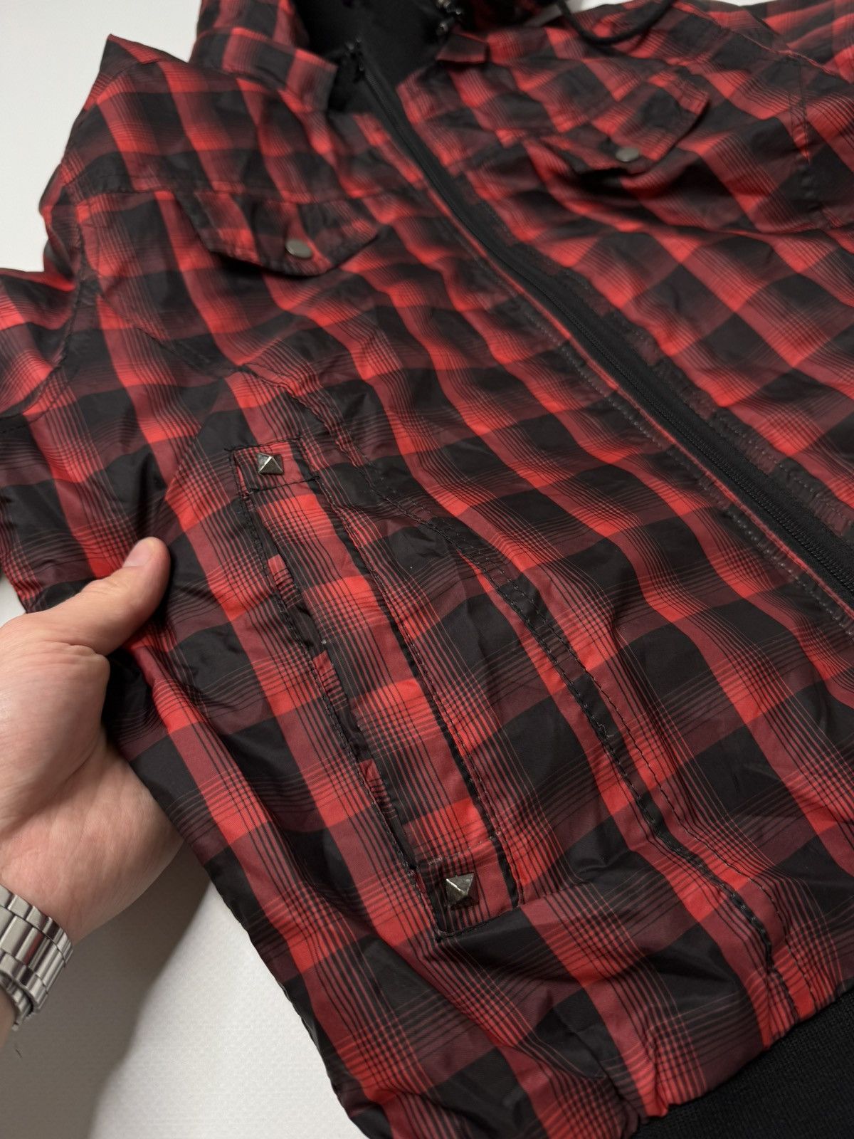 Vintage Vintage red black checked light jacket avant garde if6was9 Size S / US 4 / IT 40 - 8 Thumbnail
