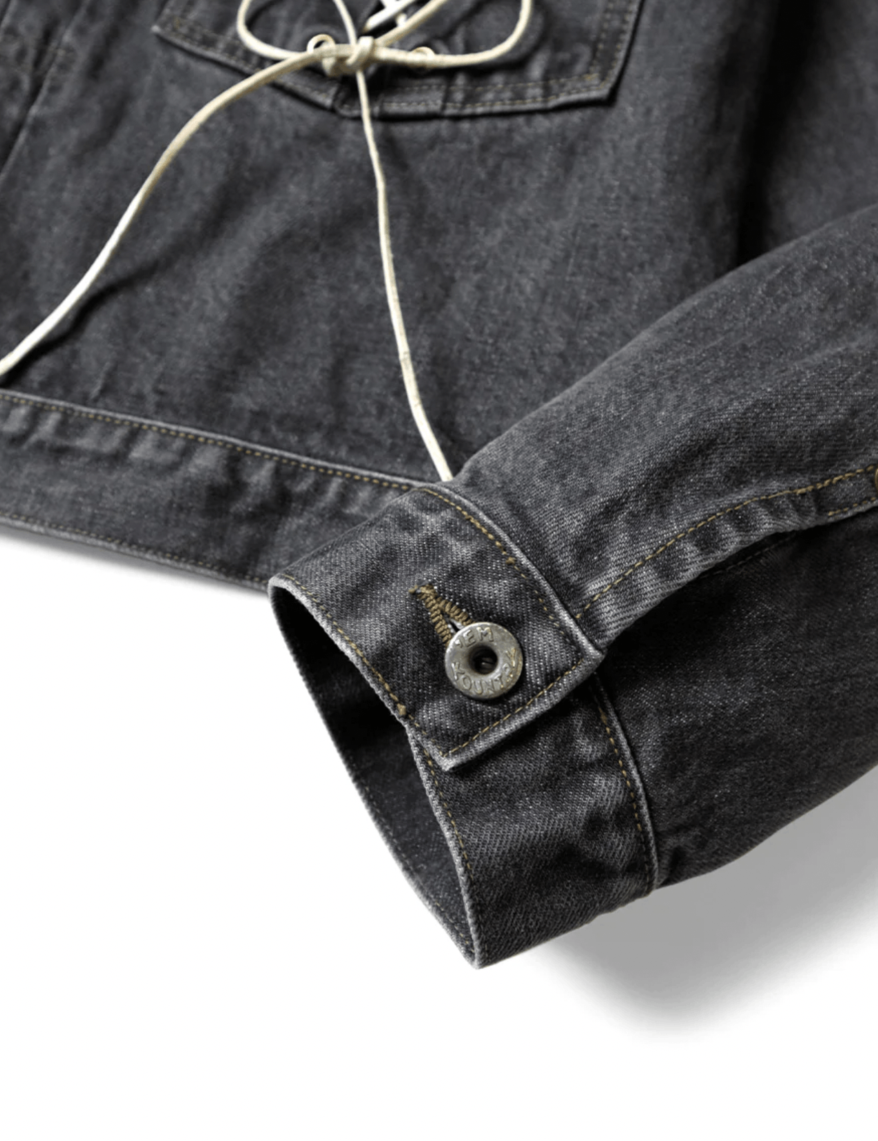 Kapital Kapital 14oz Black Denim Lace-Up Jacket Size US L / EU 52-54 / 3 - 3 Thumbnail