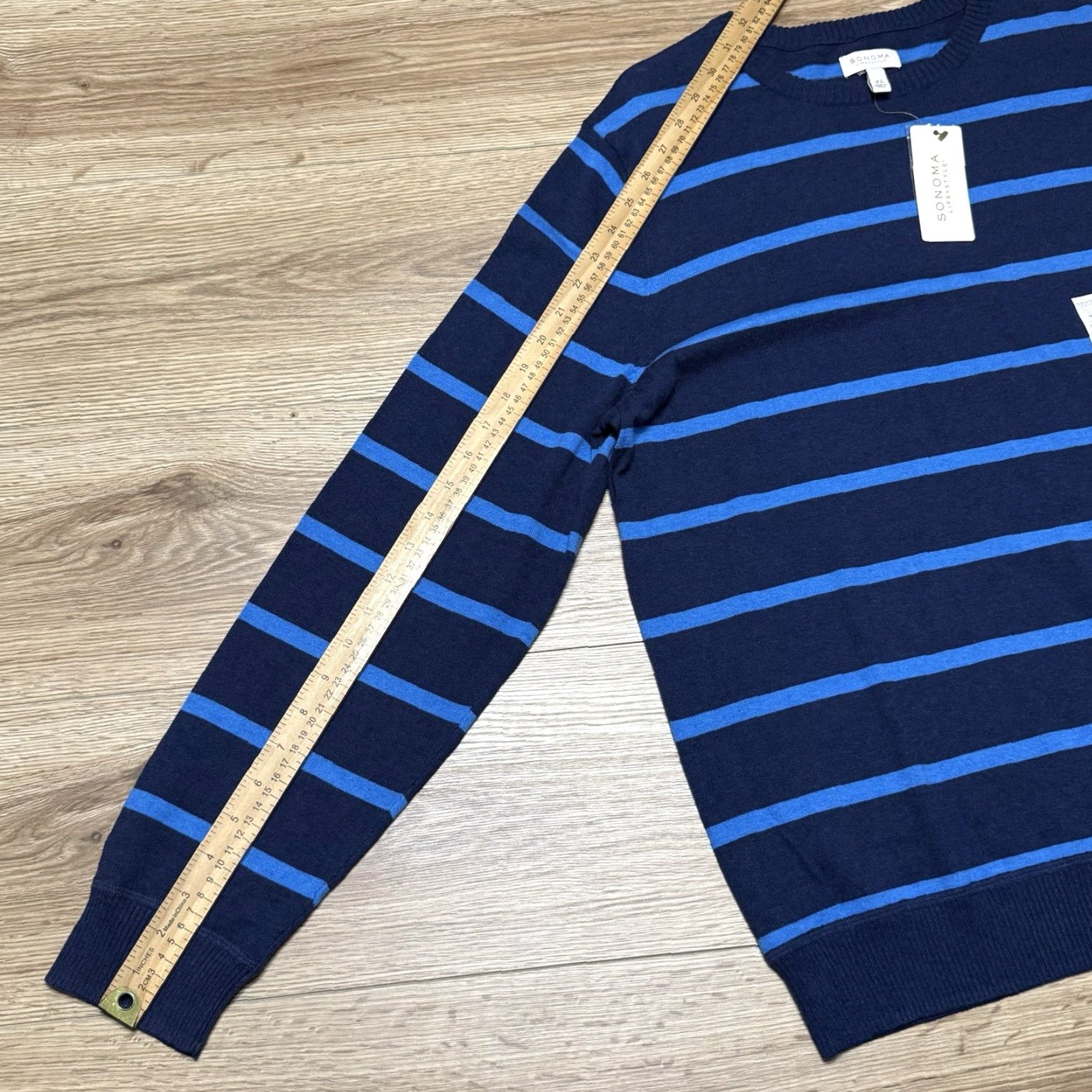 Vintage VINTAGE Sonoma Shirt Long Sleeve Mens XL Striped Blue Navy 80s Size US XL / EU 56 / 4 - 7 Thumbnail