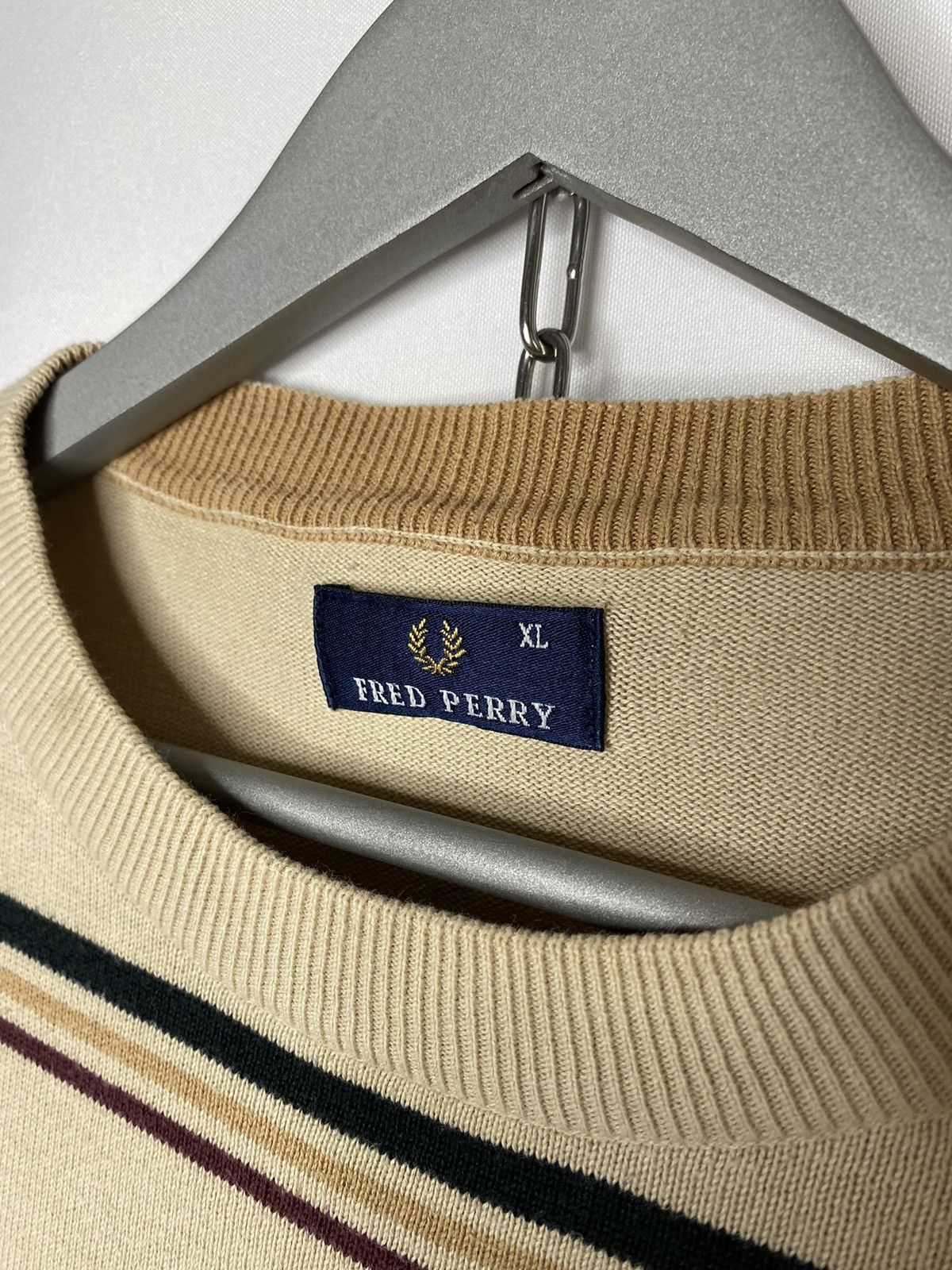 Fred Perry × Vintage ❌Vintage Fred Perry Striped Sweatshirt Pullover❌ Size US XL / EU 56 / 4 - 7 Thumbnail