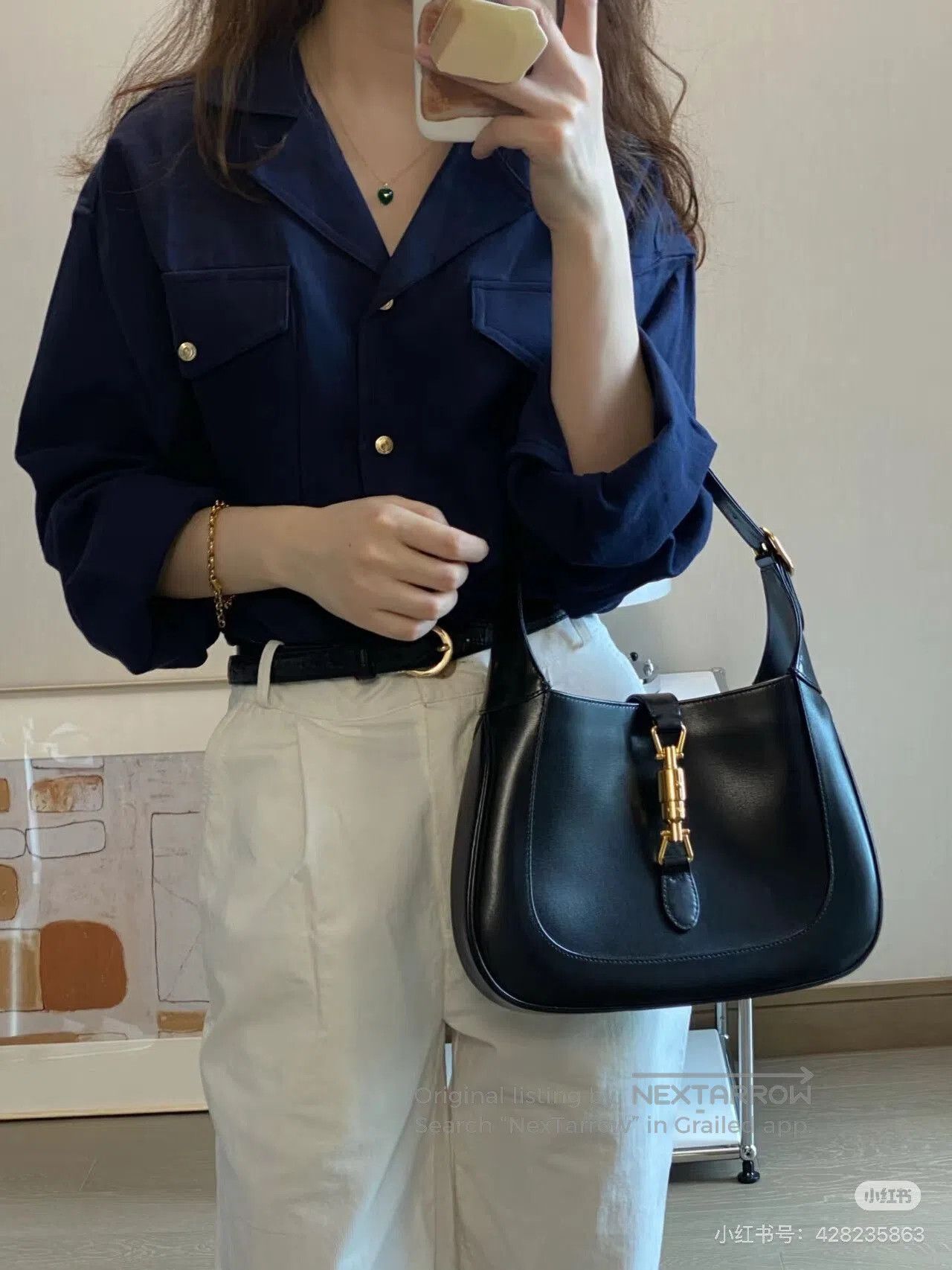 Gucci Gucci Black Gold Leather Jackie 1961. Size ONE SIZE - 7 Thumbnail