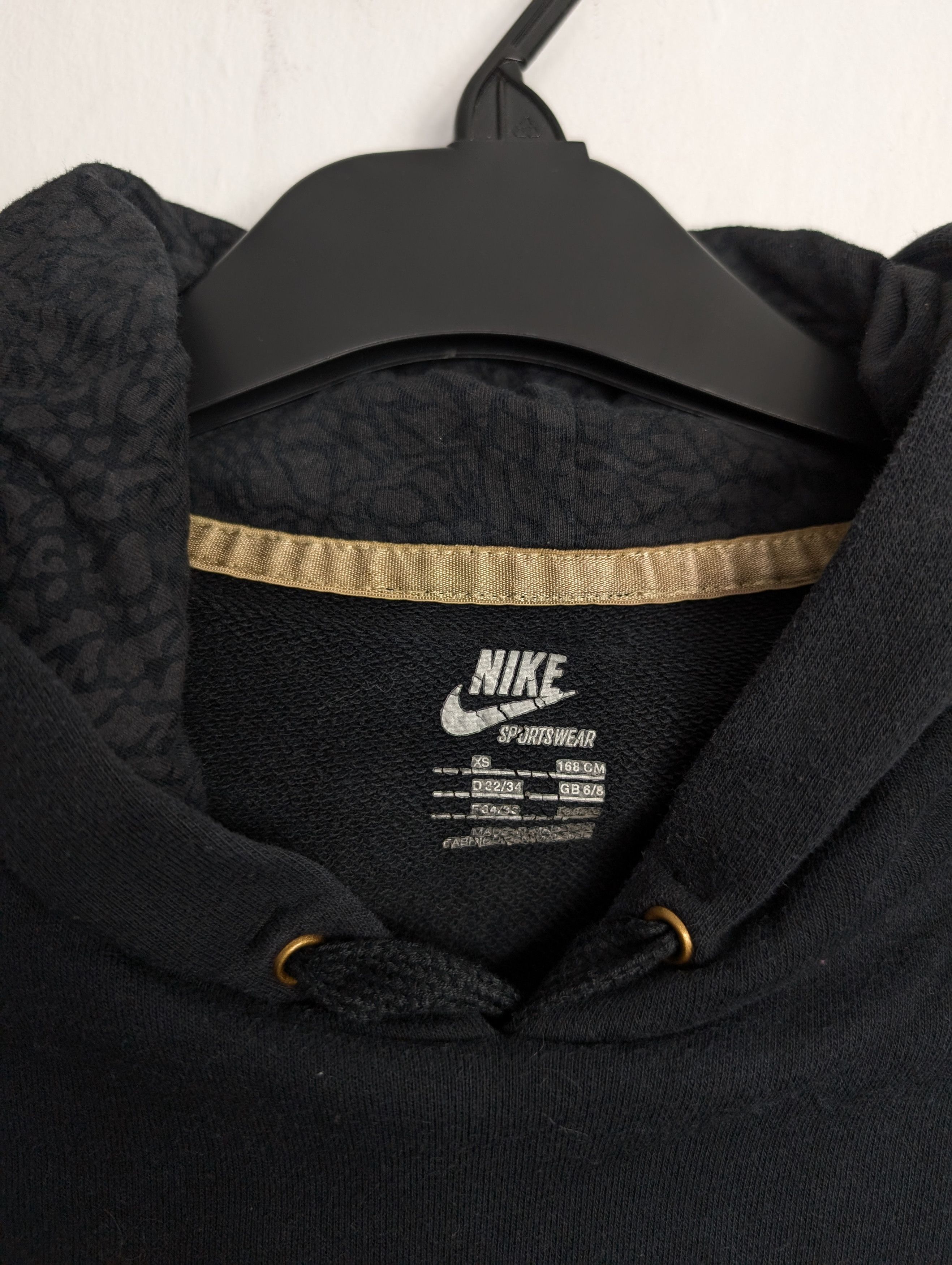 Nike Nike Sportswear Hoodie Black Gold Elephant Print Y2K Retro Size XS / US 0-2 / IT 36-38 - 3 Thumbnail
