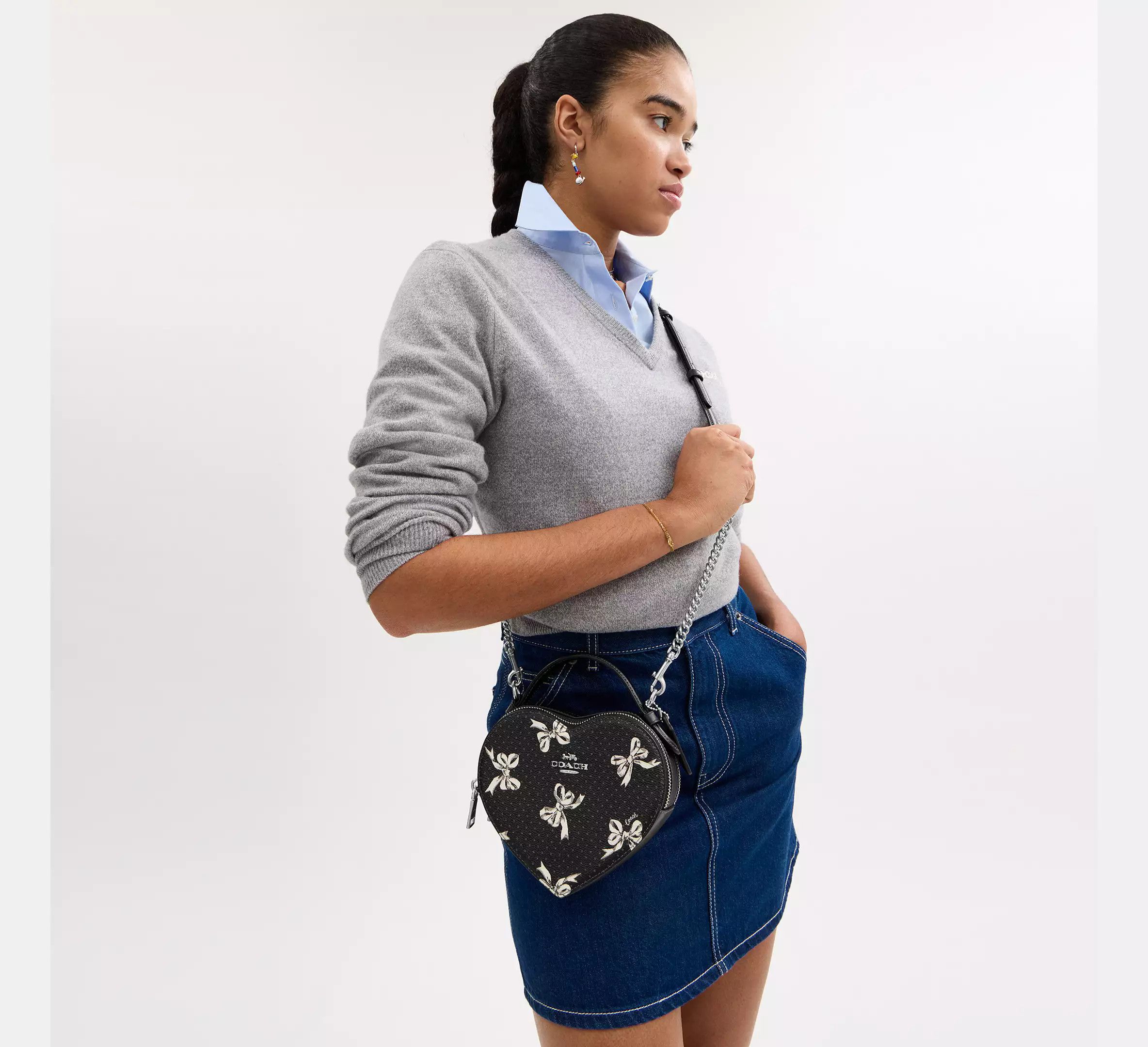 Coach Heart Crossbody Bag With Bow Print CAA99 Size ONE SIZE - 9 Thumbnail