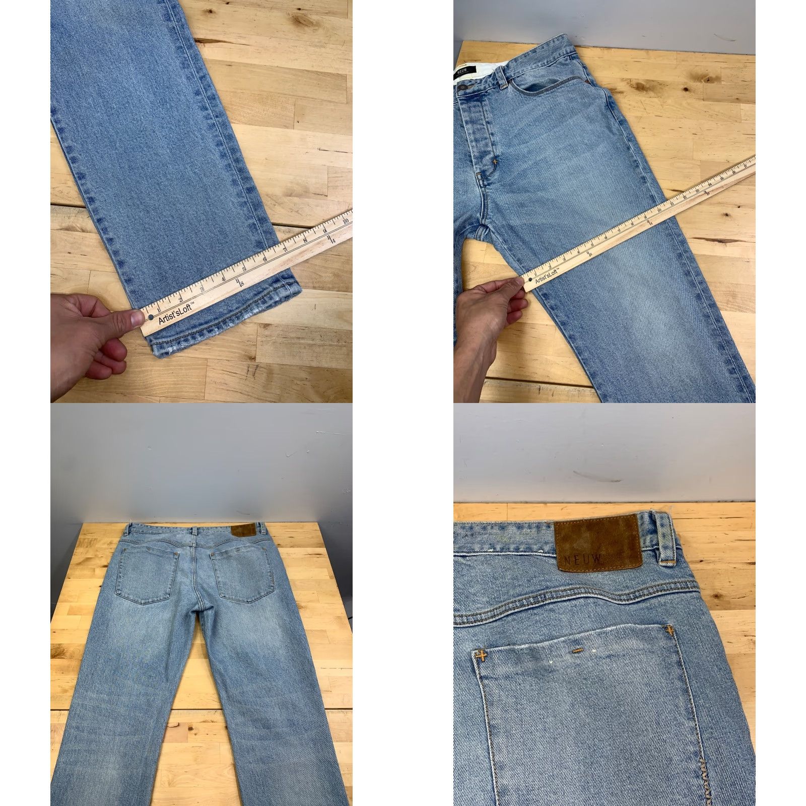Vintage Neuw Denim Jeans Men 36x32 Blue Tapered Fit Button Fly 5-Pocket Regular Size 36 Streetwear Casual Denim Jeans Mens Size US 36 / EU 52 - 9 Thumbnail