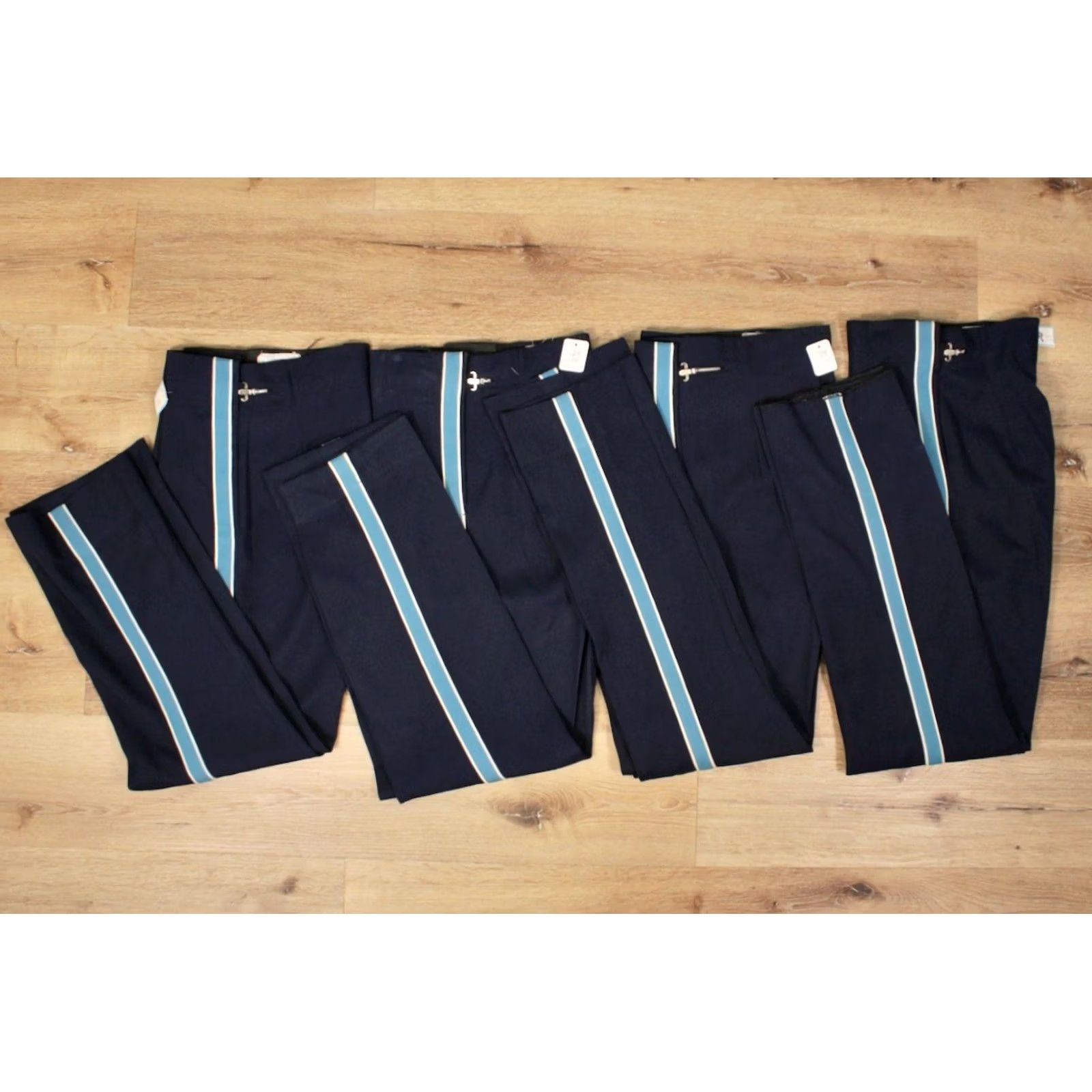 Vintage VINTAGE 1970s Dark Blue Band Pants Lot of 18 Sizes 26-28 70s Size US 26 / EU 42 - 3 Thumbnail