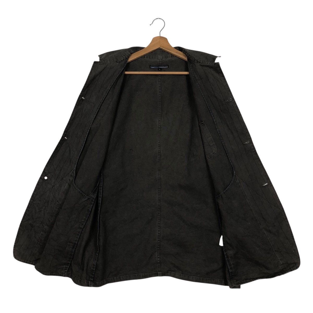 Japanese Brand Scyes Pinstripe Lightweight Mac Jacket Issey Miyake Hickory Size US L / EU 52-54 / 3 - 14 Thumbnail
