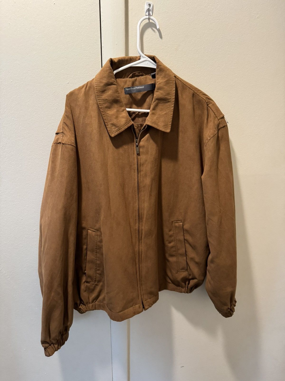 Perry Ellis Perry Ellis Suede Jacket Bomber Jacket Size US XL / EU 56 / 4 - 1 Thumbnail