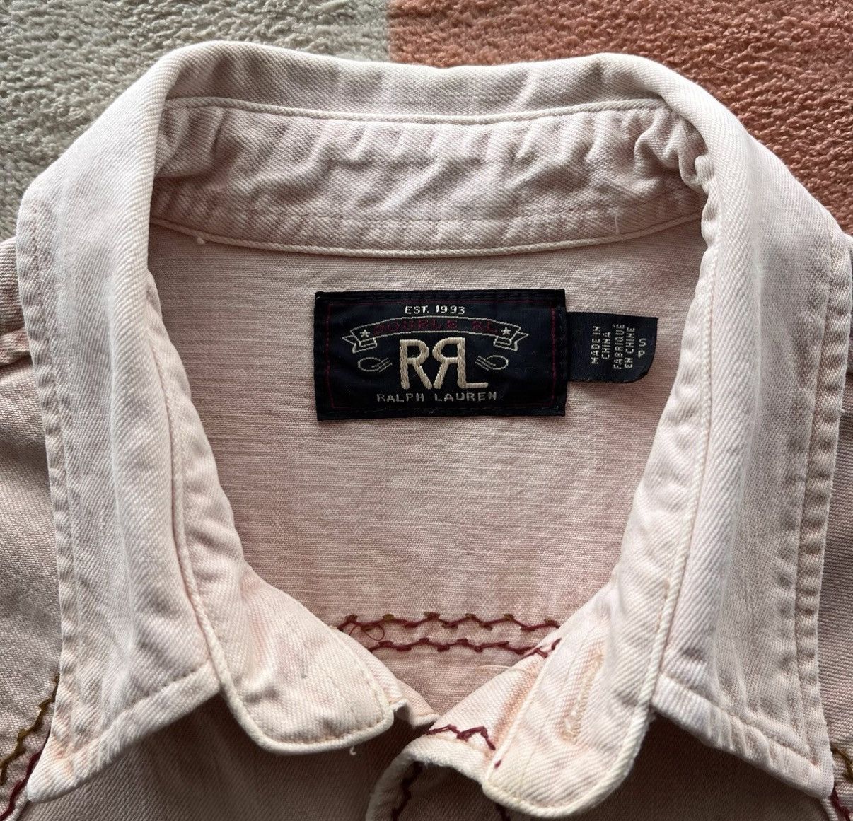 RRL Ralph Lauren Washed Pink Western Shirt - Ralph Lauren Double RL K22 Size US S / EU 44-46 / 1 - 4 Thumbnail