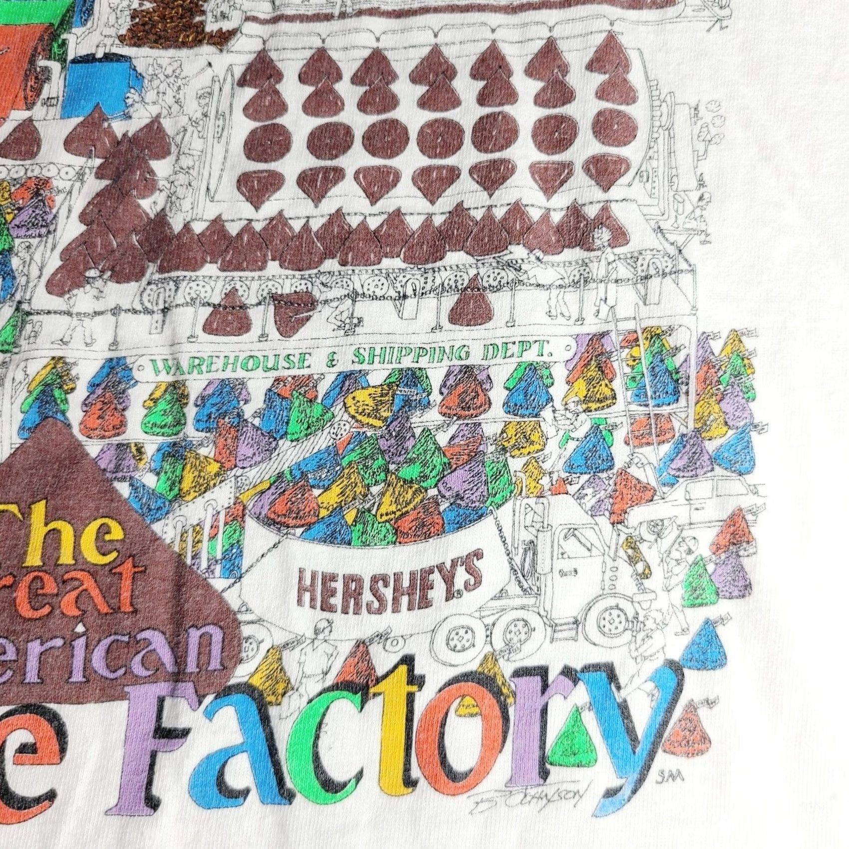 Jerzees VINTAGE 1991 Jerzees Hersey's The Great American Chocolate Factory T-Shirt Men's XL Size US XL / EU 56 / 4 - 5 Thumbnail