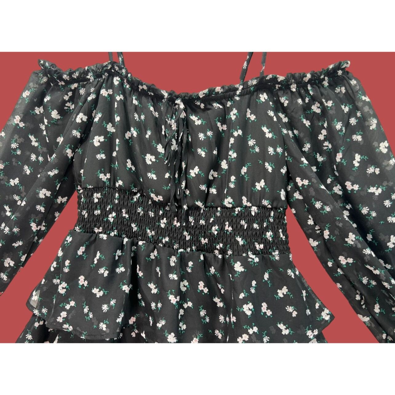 rue21 Rue 21 - Women's Boho Sleeve Ballerina Dress - Black - Small Size S / US 4 / IT 40 - 11 Thumbnail
