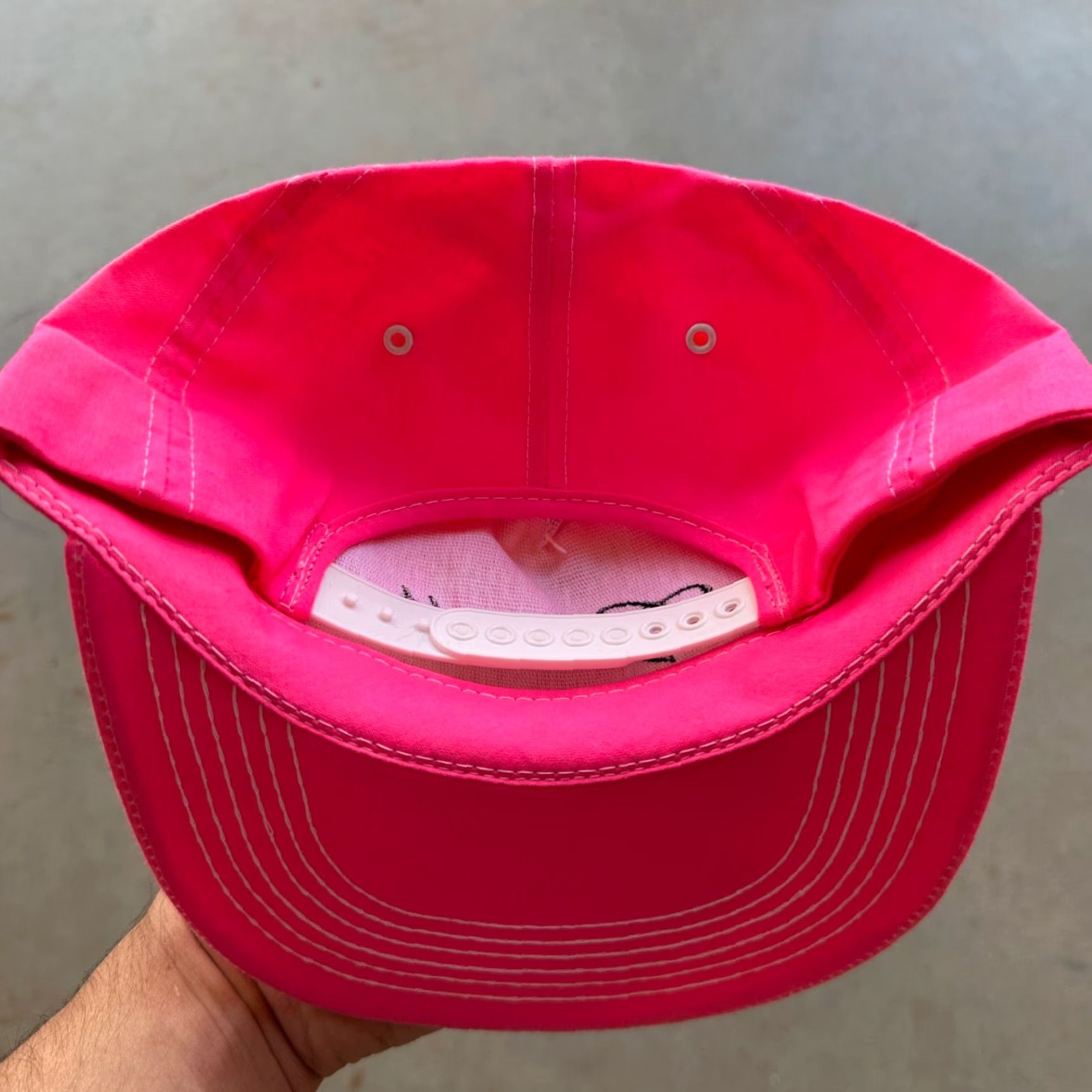 Pinko VINTAGE HaT Snapback Cap Nylon Neon Pink Fluorescent 1990s Cap One Size Pink Mens Womens Boys Girls Snapback Hat Size ONE SIZE - 2 Thumbnail
