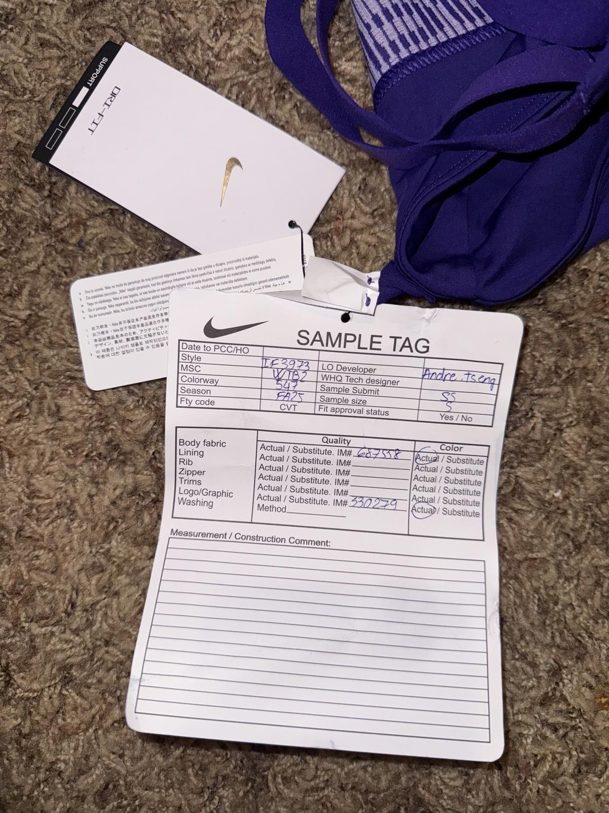 Nike Nike Pro Women's Light-Support Non-Padded Sports Bra Sample Size ONE SIZE - 11 Thumbnail