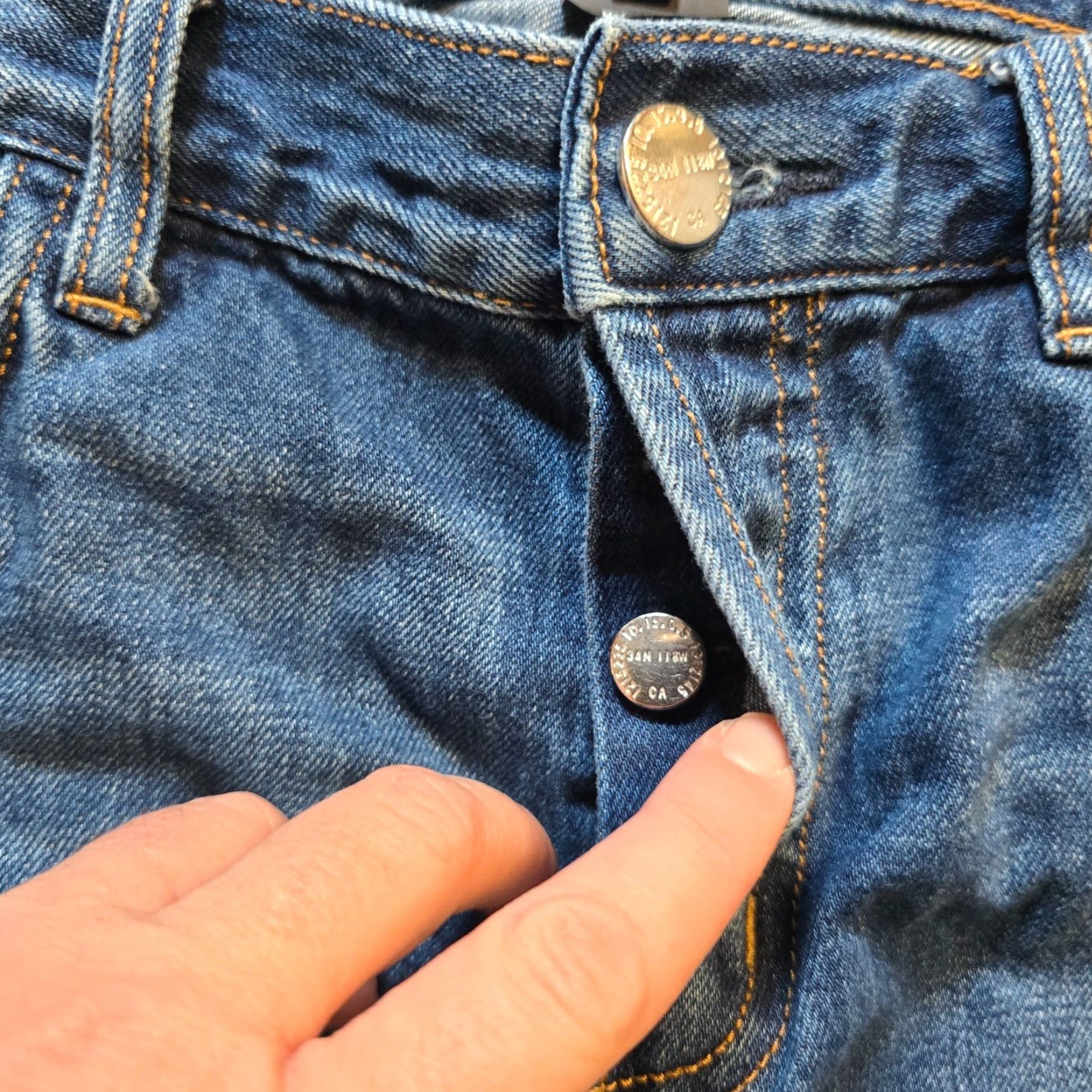 Vintage Current/Elliott Jeans Womens 25 Blue Denim Button Fly Straight Leg Capsule Casual Size 42" / US 20 - 5 Thumbnail