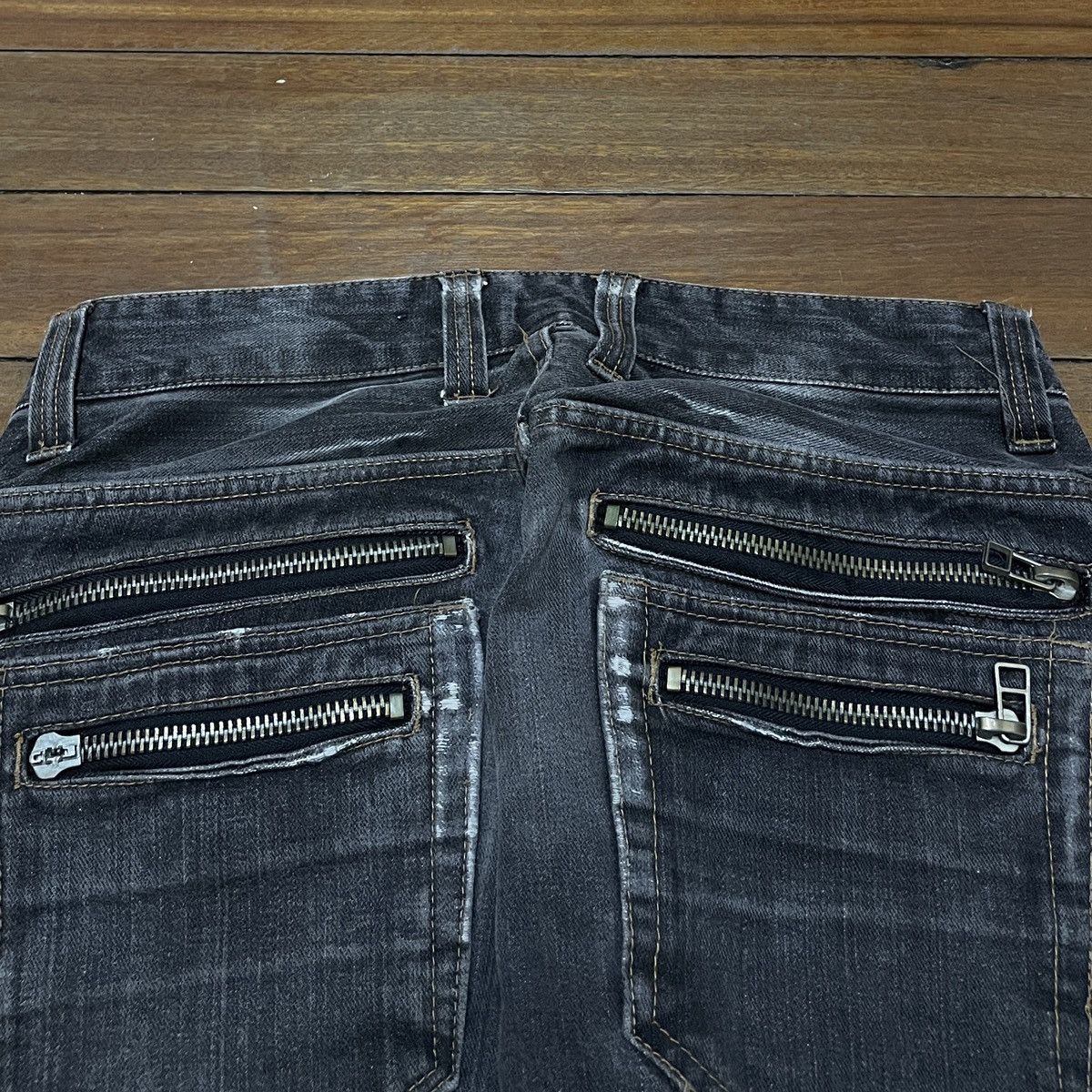 Japanese Brand × Le Grande Bleu (L.G.B.) × Vintage Very Rare Design Vintage Root Three Ripped Flash Jeans 2000s Size US 31 - 4 Thumbnail