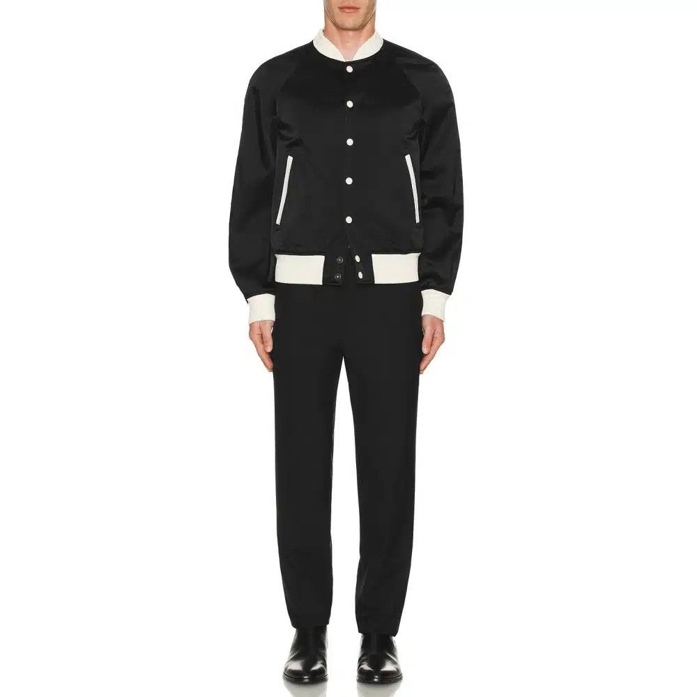 Tom Ford o1loc1c0825 OBS052 Viscose Bomber Jacket in Black/White Size US L / EU 52-54 / 3 - 2 Thumbnail