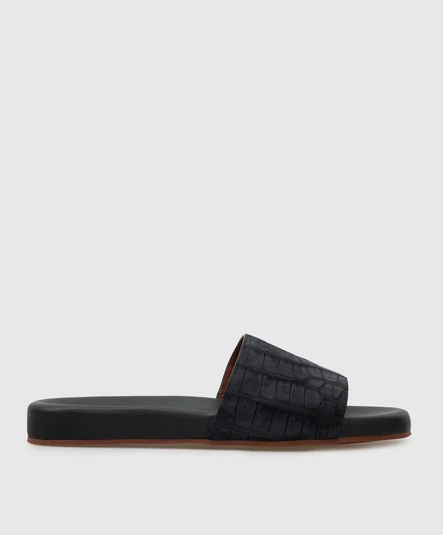 image of Loro Piana O1W1Db10224 Slippers In Blue, Men's (Size 13)