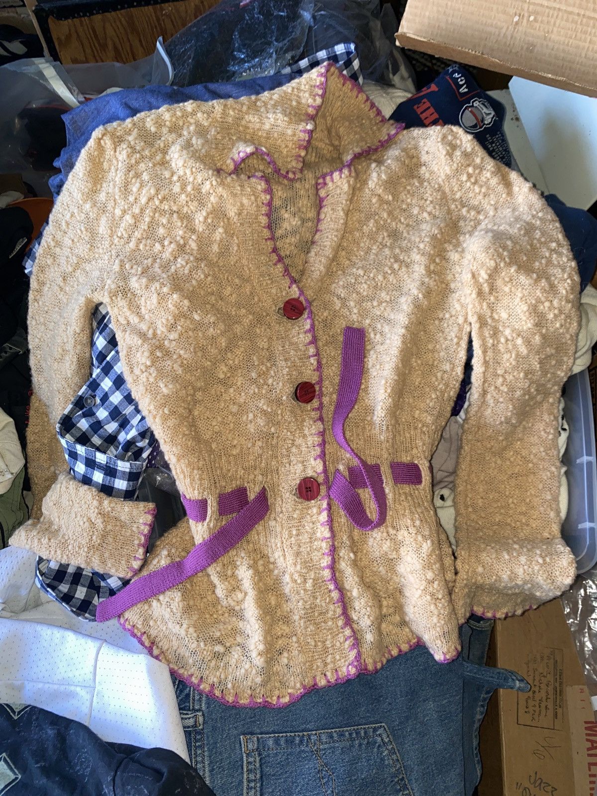 Anna Sui Anna Sui knit cardigan featuring a textured, popcorn-like kn Size ONE SIZE - 1 Thumbnail