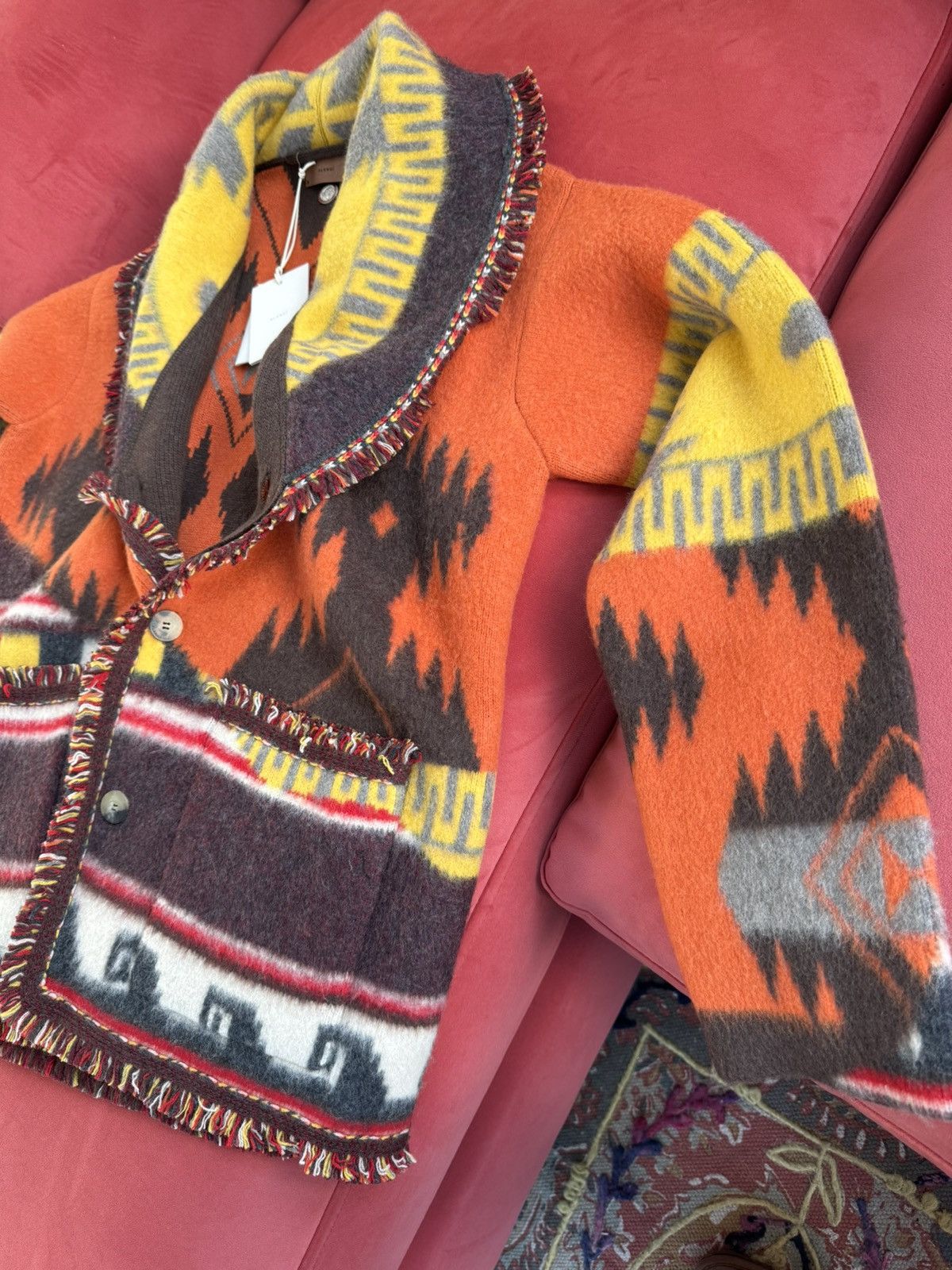 Alanui Alanui brown, orange, yellow cashmere cardigan, size S Size US S / EU 44-46 / 1 - 7 Thumbnail