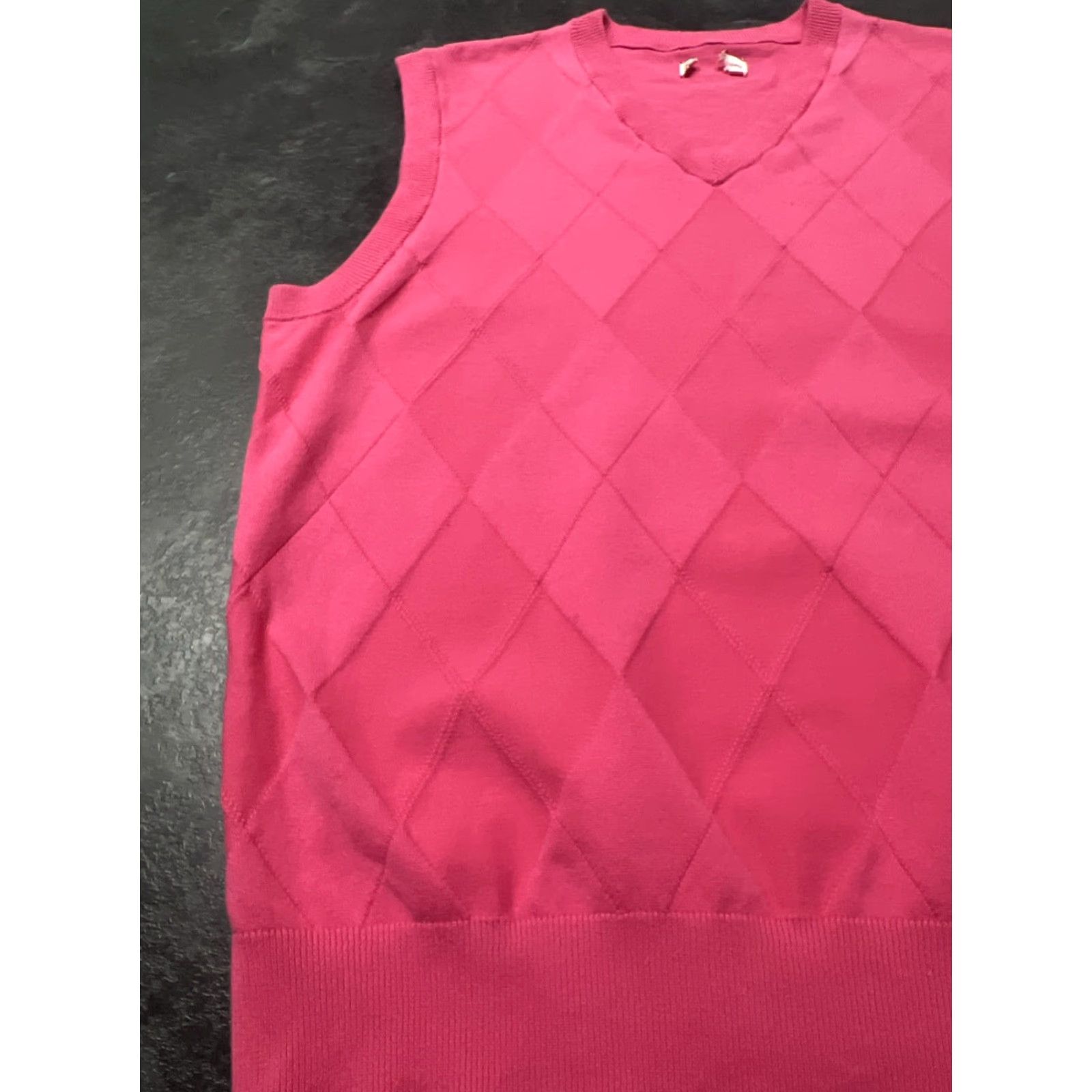 Hogan Ben Hogan Sweater Mens Vest M Pink Argyle Diamond V-Neck Golf Preppy Size US M / EU 48-50 / 2 - 2 Thumbnail