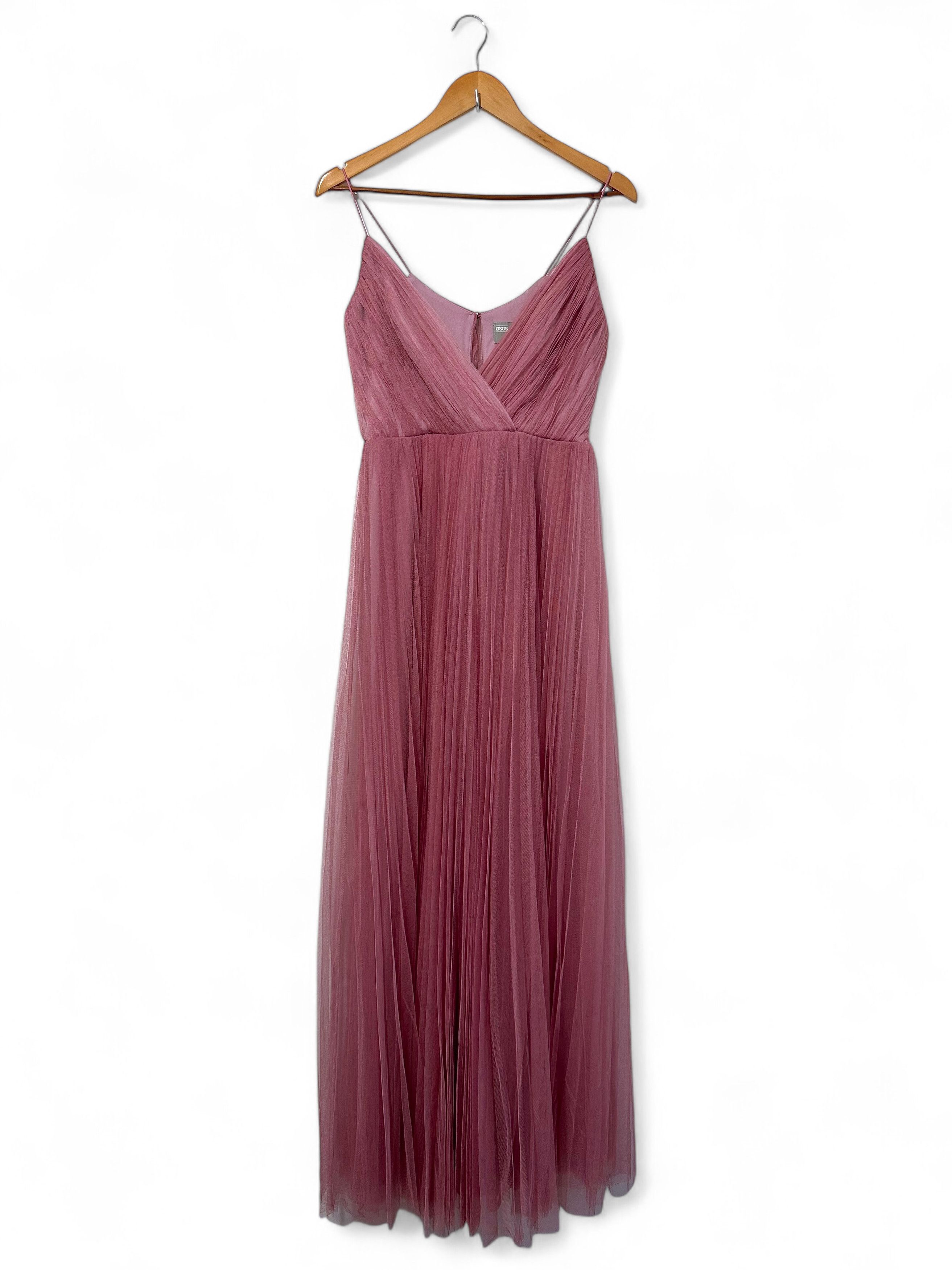 Asos ASOS Bridesmaid dress cami pleated tulle maxi in rose US2 Size XS / US 0-2 / IT 36-38 - 8 Thumbnail