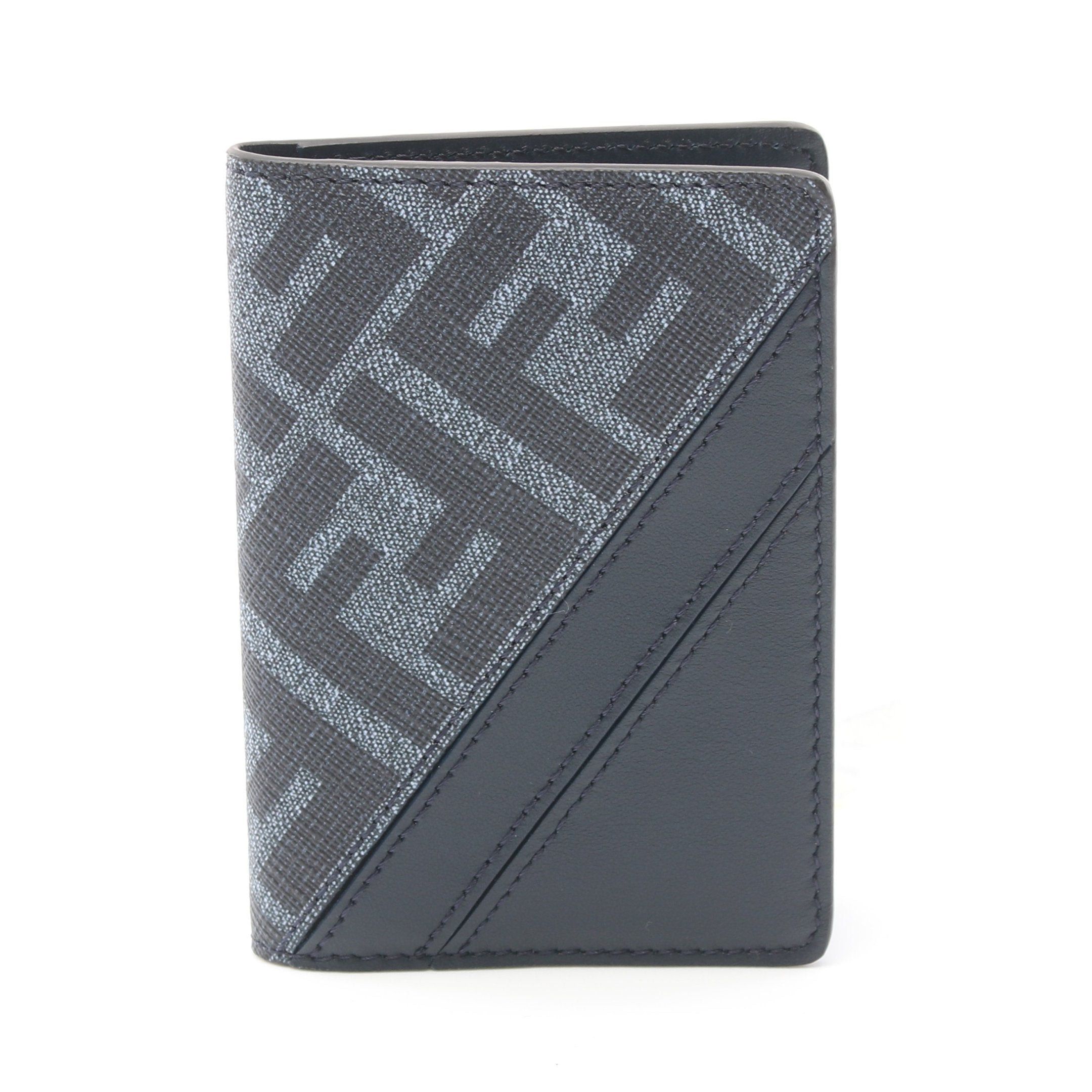 Fendi Fendi Diagonal Card Case Leather Dark Navy Size ONE SIZE - 1 Thumbnail