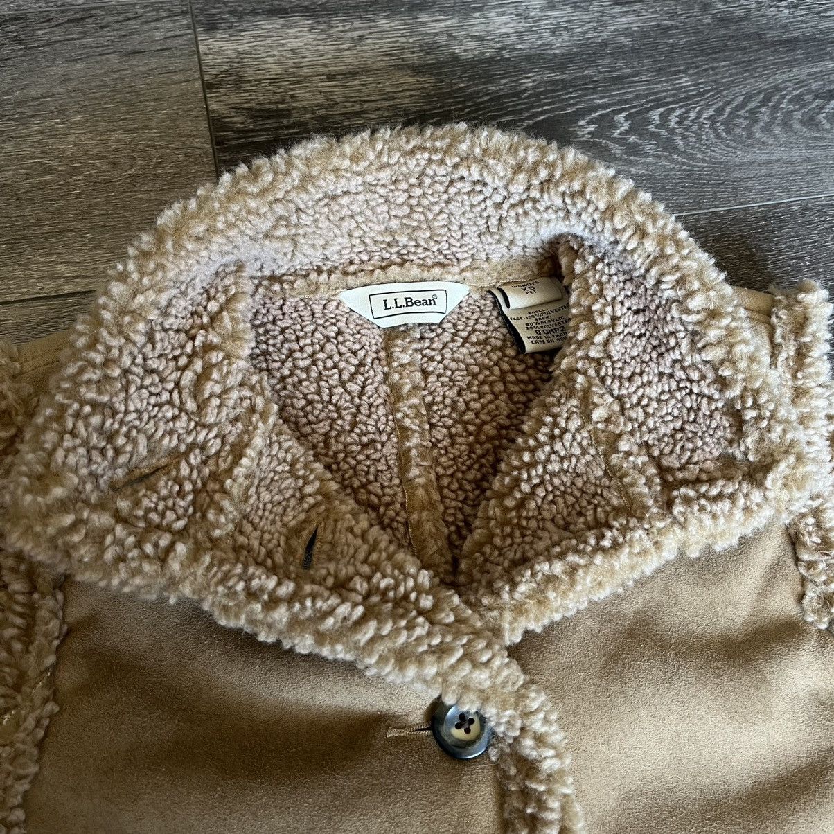 L.L. Bean × Vintage Vintage LL Bean Faux Leather Sherpa Lined Button Up Vest Fur Size XS / US 0-2 / IT 36-38 - 5 Thumbnail