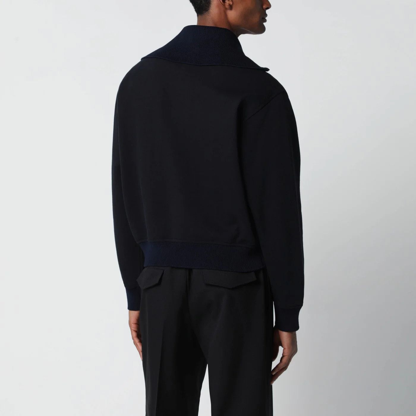 Jil Sander o1d2blof0526 Half-Zip Sweatshirt in Navy Blue Size US M / EU 48-50 / 2 - 3 Thumbnail