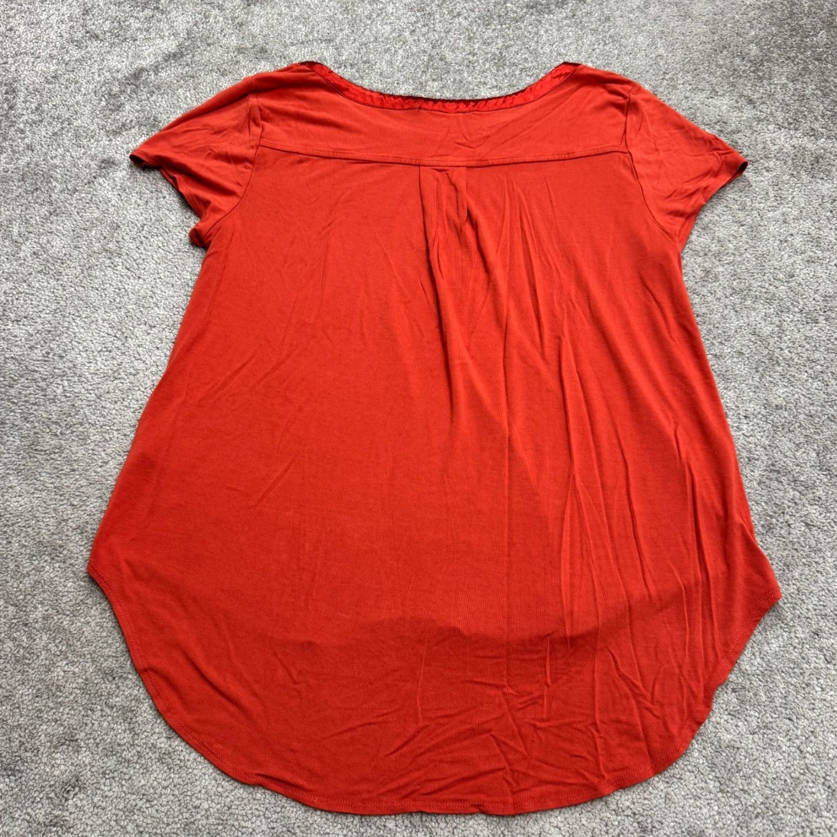 Vintage Joan Vass New York Hi-Lo Tunic Blouse Womens XL Burnt Orange Short Sleeve Top Size XL / US 12-14 / IT 48-50 - 2 Thumbnail