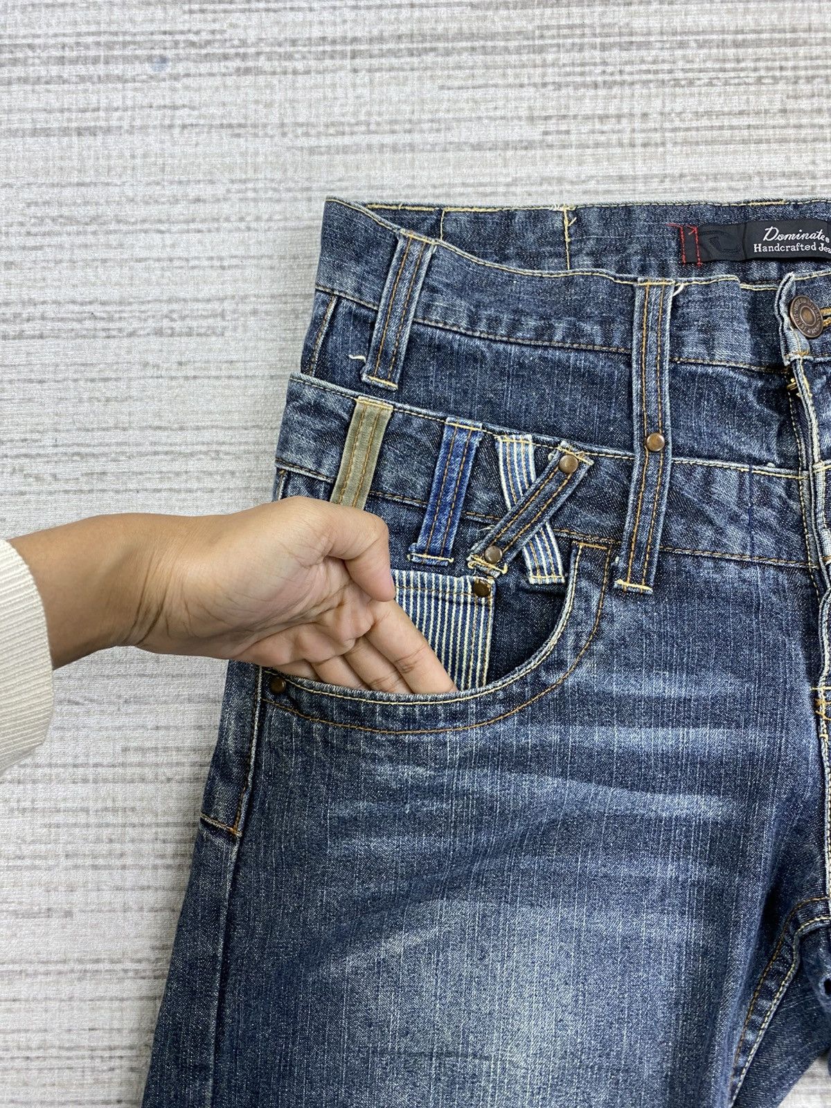Le Grande Bleu (L.G.B.) × Vintage Vintage Dominated Handcrafted Jeans Double Waist Pants Size US 31 - 6 Thumbnail