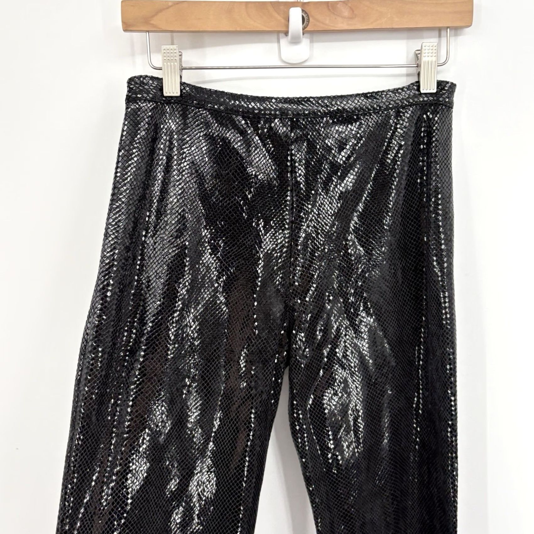 Blumarine VINTAGE Blugirl Blumarine Pants 6 Black 29in Inseam High Rise Flat Front Button Zip Geometry Bohemian Indie Sleaze Mens? Size 28" / US 6 / IT 42 - 6 Thumbnail