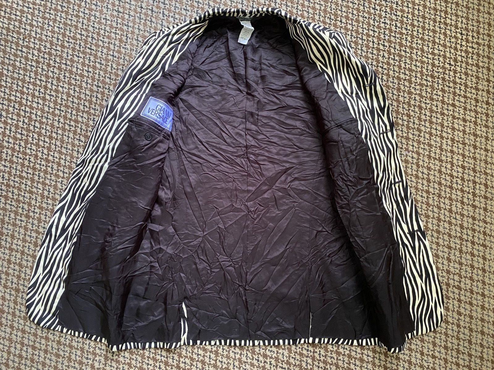 Versace Giani Versace Vintage Zebra Medusa Pure Wool Tailored Jacket Size 46S - 12 Thumbnail