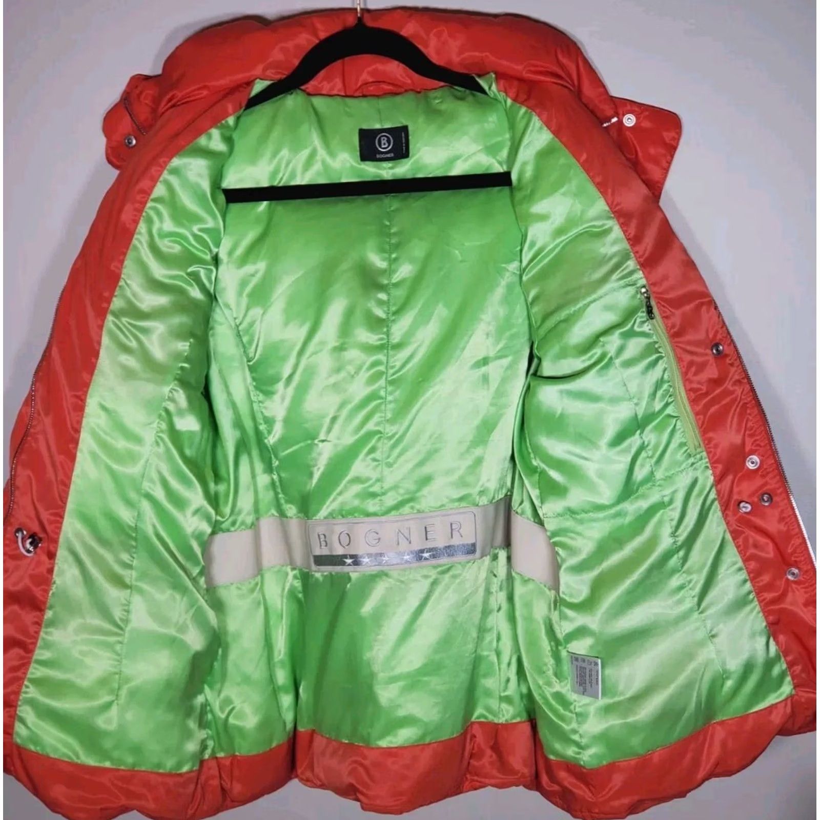 Bogner VINTAGE Bogner Down Puffer Jacket Removable Hood Women’s US 14 (XL) Red-Orange Size XL / US 12-14 / IT 48-50 - 3 Thumbnail