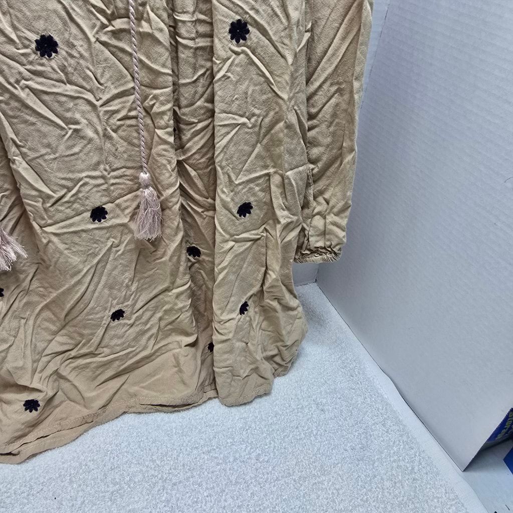 The Unbranded Brand Women's Umgee Tunic Top S Beige Navy Embroidered Size S / US 4 / IT 40 - 4 Thumbnail