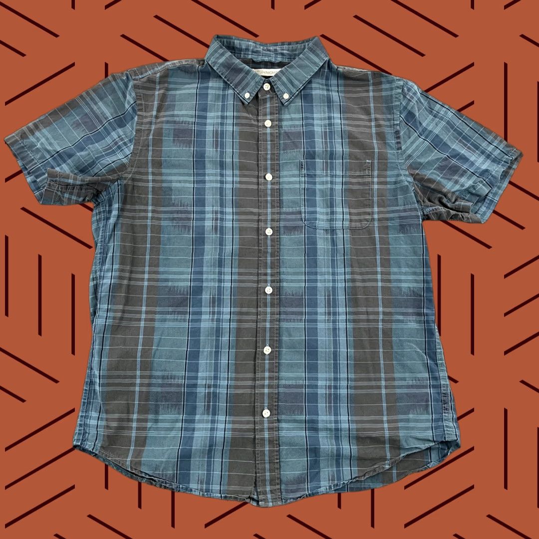 Outerknown OUTERKNOWN Button-Up Shirt Mens Large Blue Indigo Madras Plaid Short Sleeve Casual Workwear Size US L / EU 52-54 / 3 - 1 Thumbnail